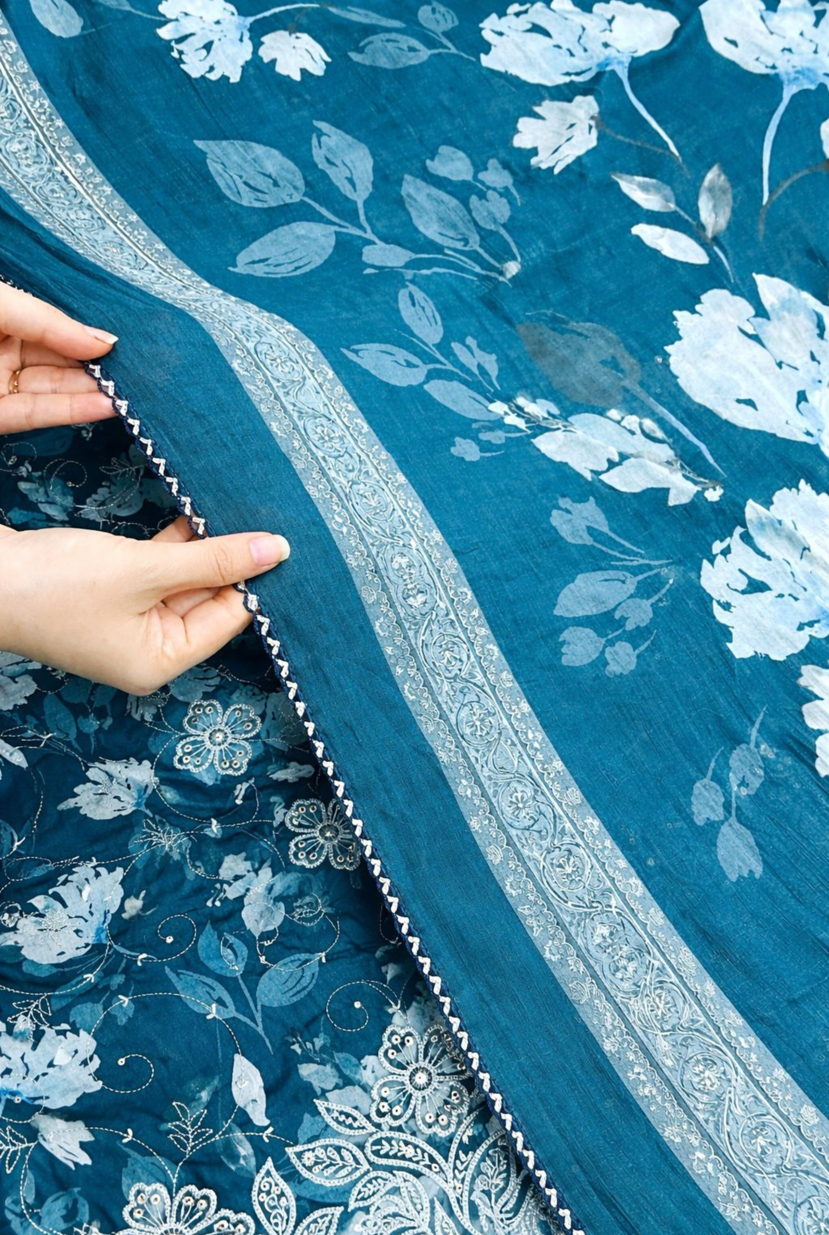 Teal Aura Embroidered Cotton Series | 1401