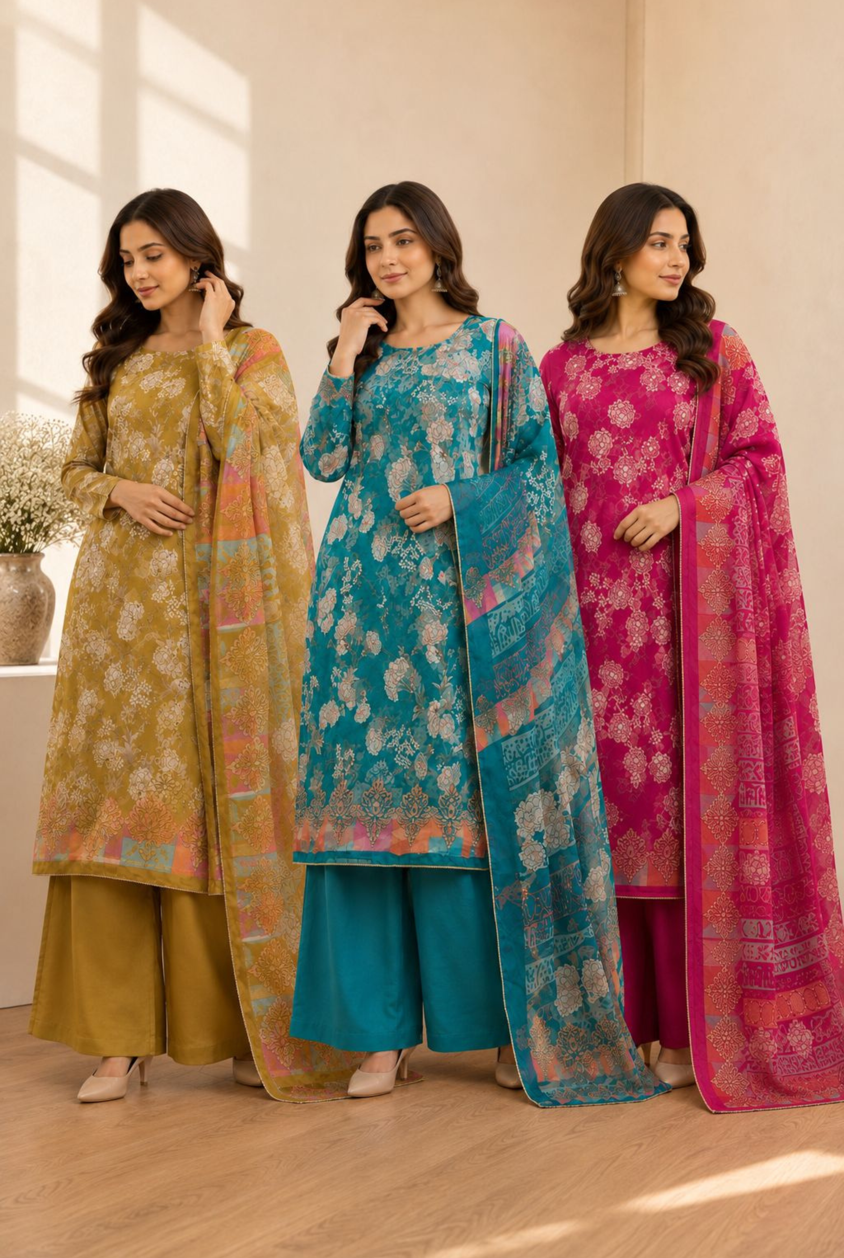 Soft Botanical Peony Pattern | 6604 - 6606