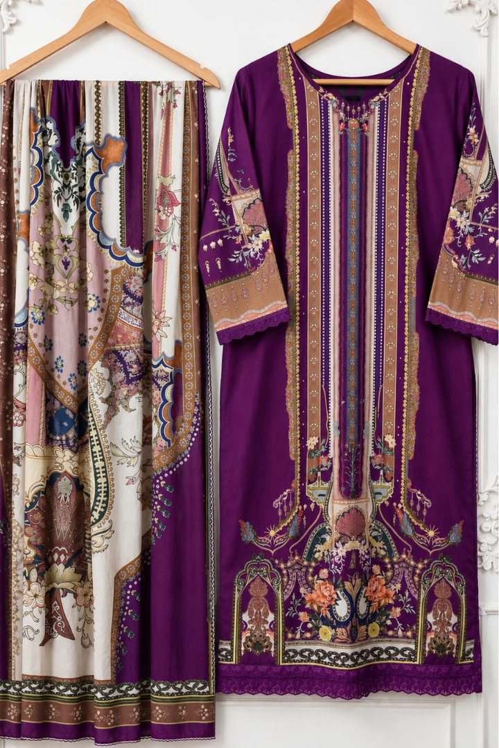 Royal Embellished Printed Suit | 5011
