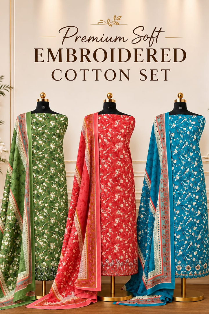 Premium Soft Embroidered Cotton Set | 2031-2033