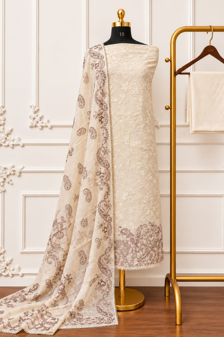 The Ivory charm Cotton Suit | 2200