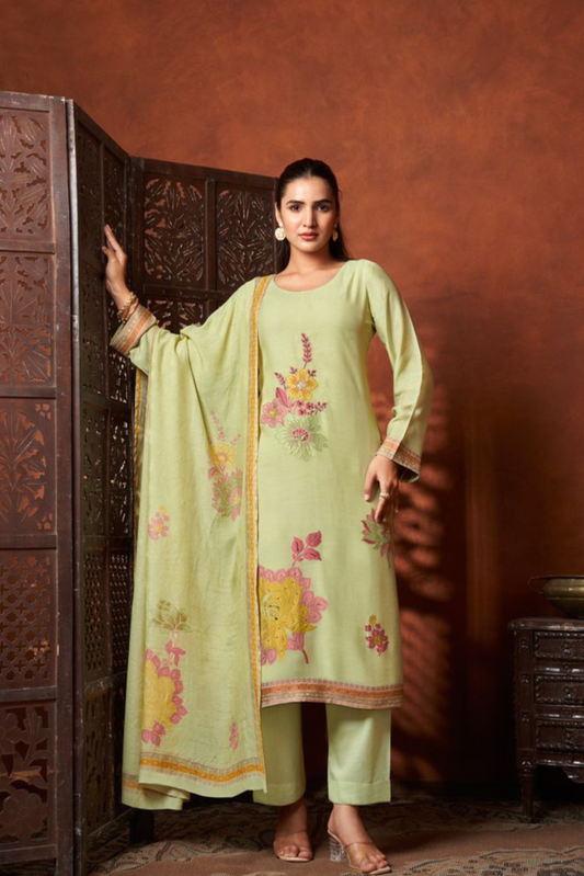 Embroidered Muslin Jacquard Suit