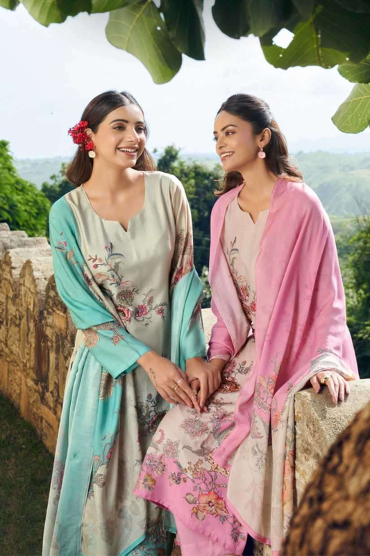 Graceful Designer Muslin Suit - 2403