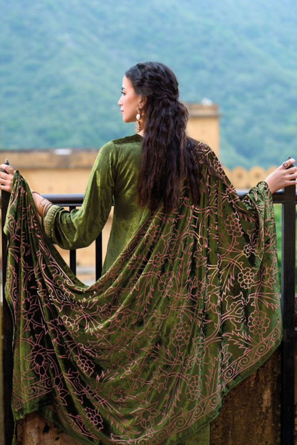 Elegant Velvet Ethnic Outfit