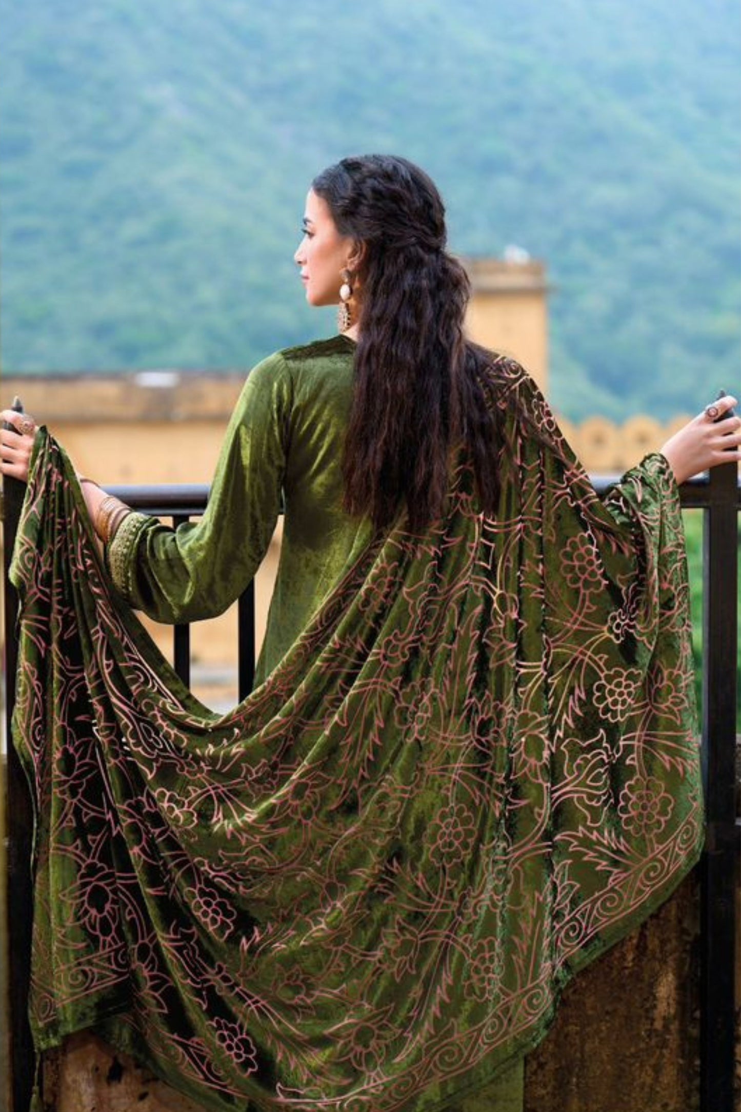 Elegant Velvet Ethnic Outfit