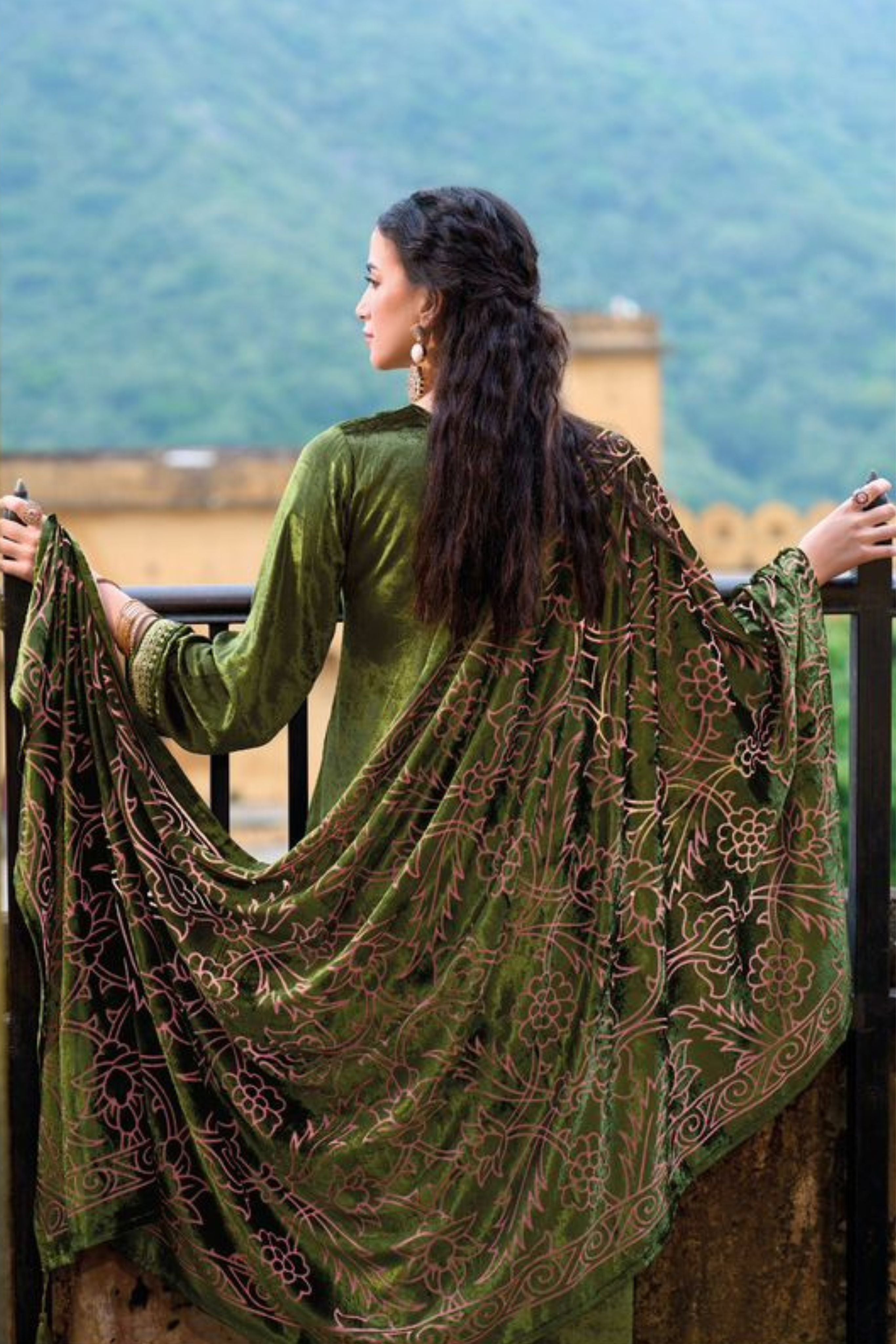 Elegant Velvet Ethnic Outfit