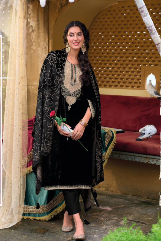 Elegant Velvet Ethnic Outfit