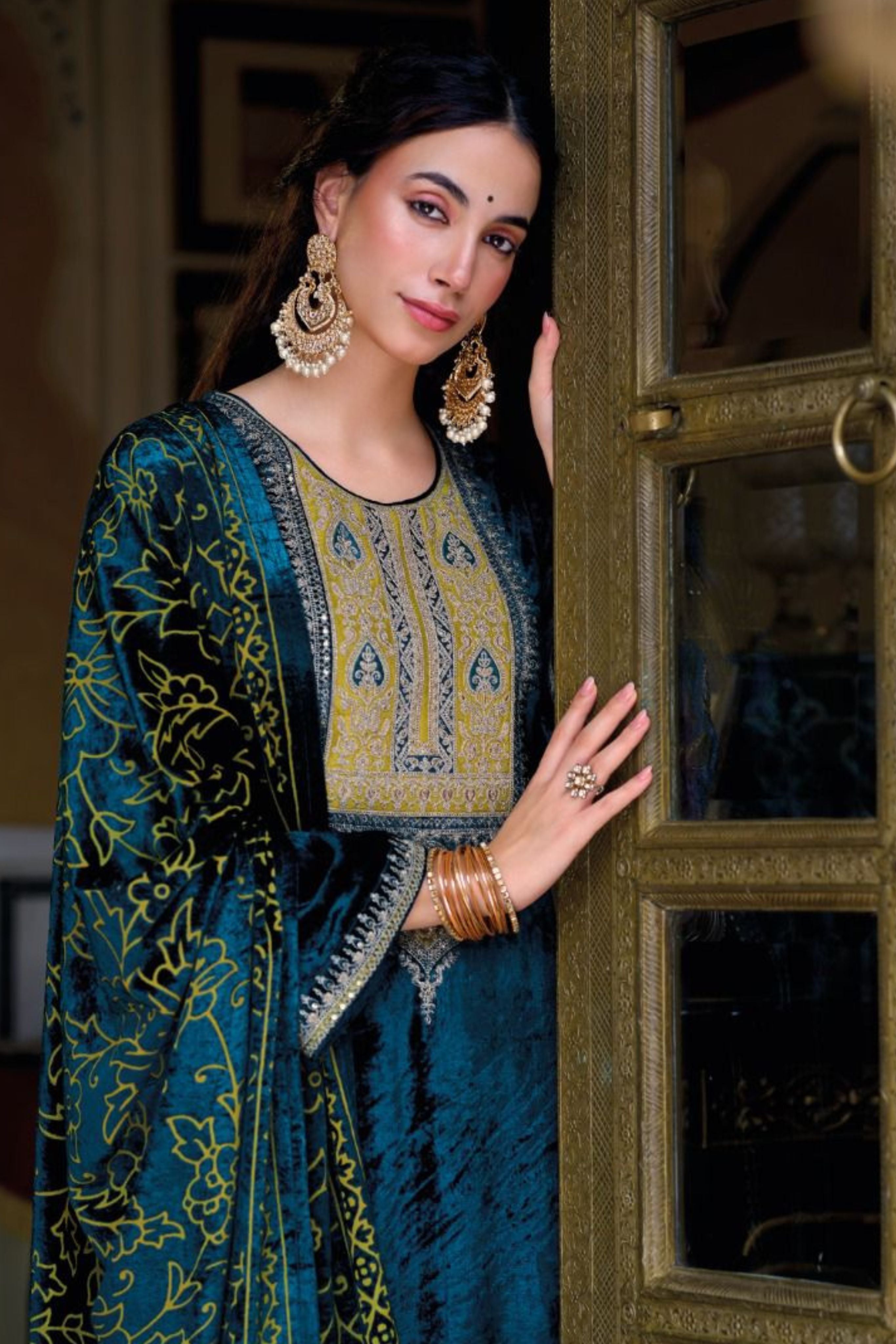Elegant Velvet Ethnic Outfit