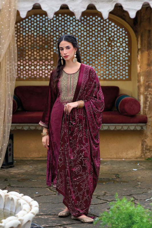 Elegant Velvet Ethnic Outfit