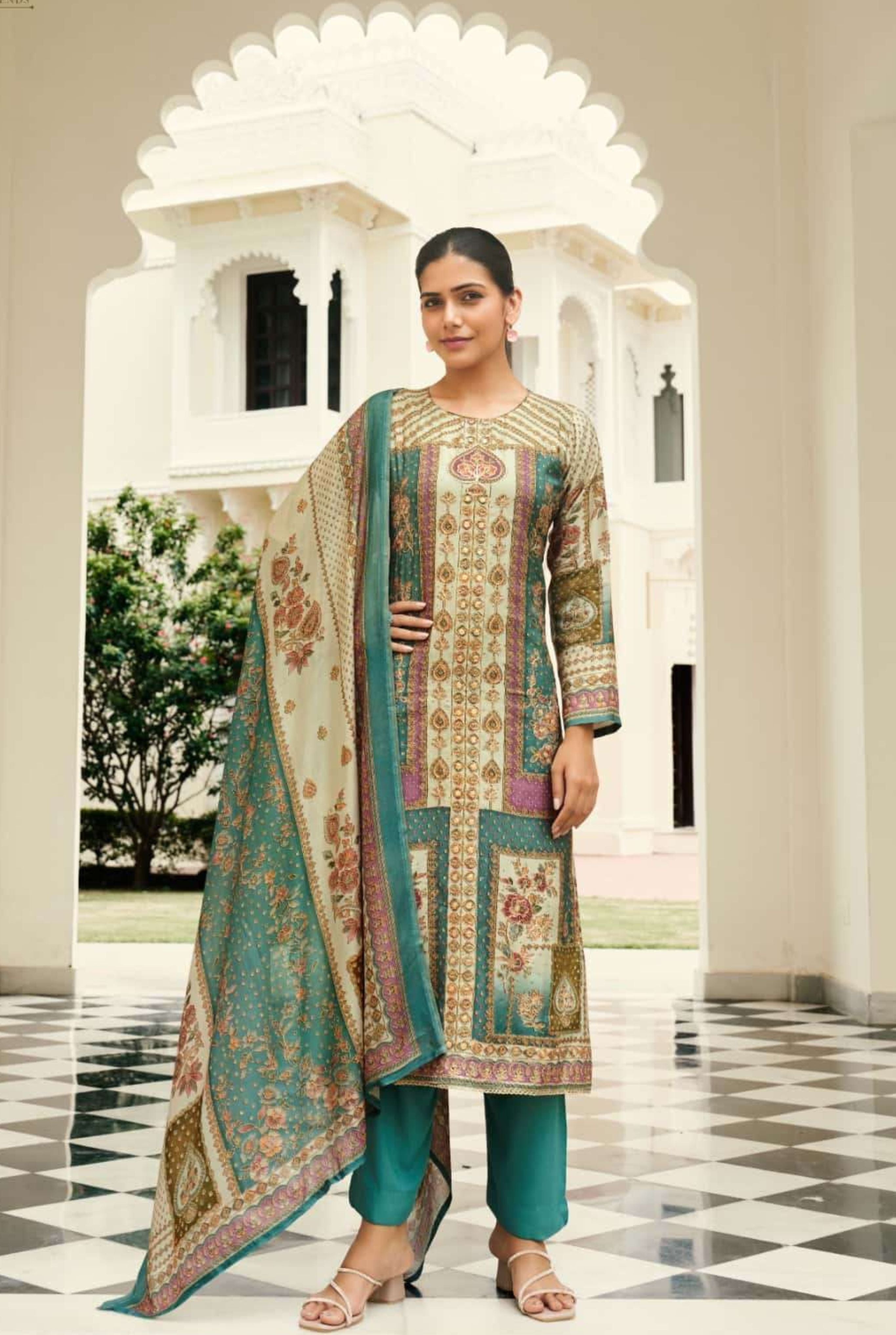Printed Fancy Muslin Suit || 3103