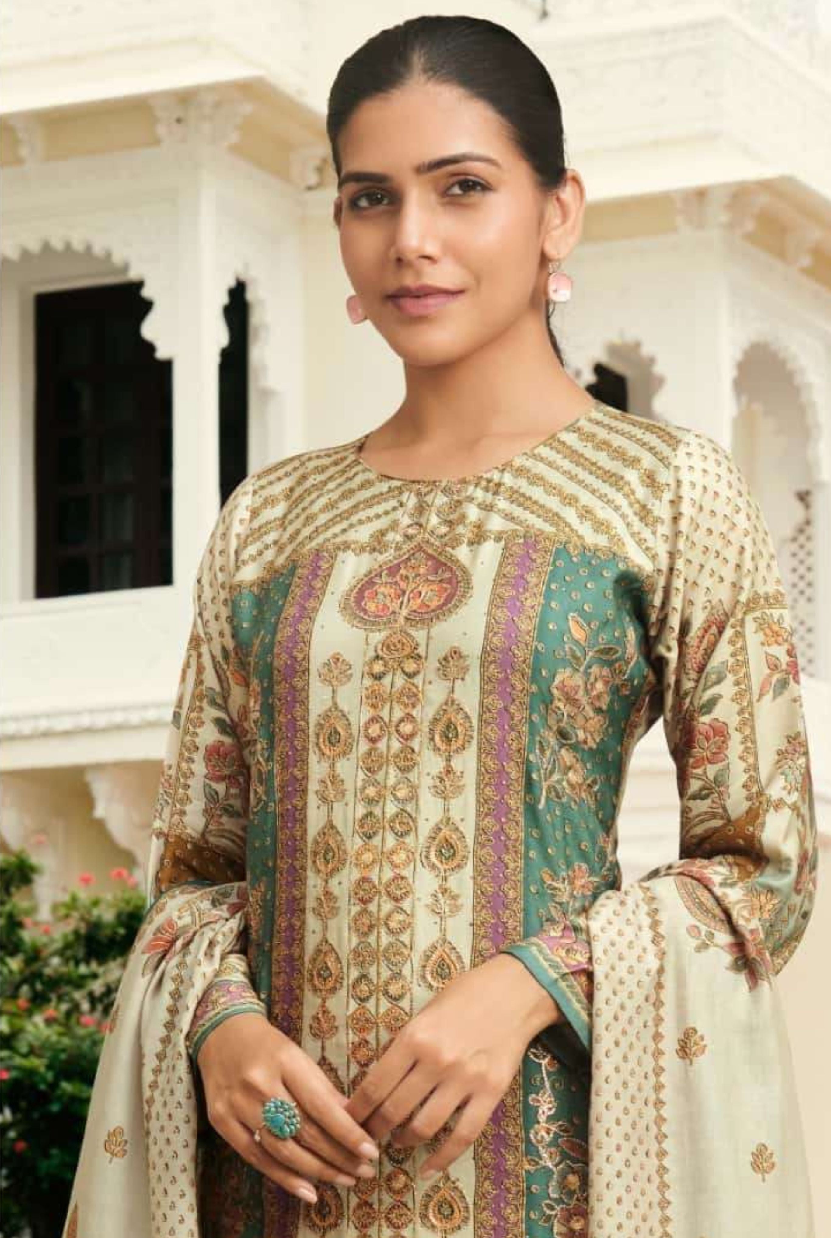 Printed Fancy Muslin Suit || 3103