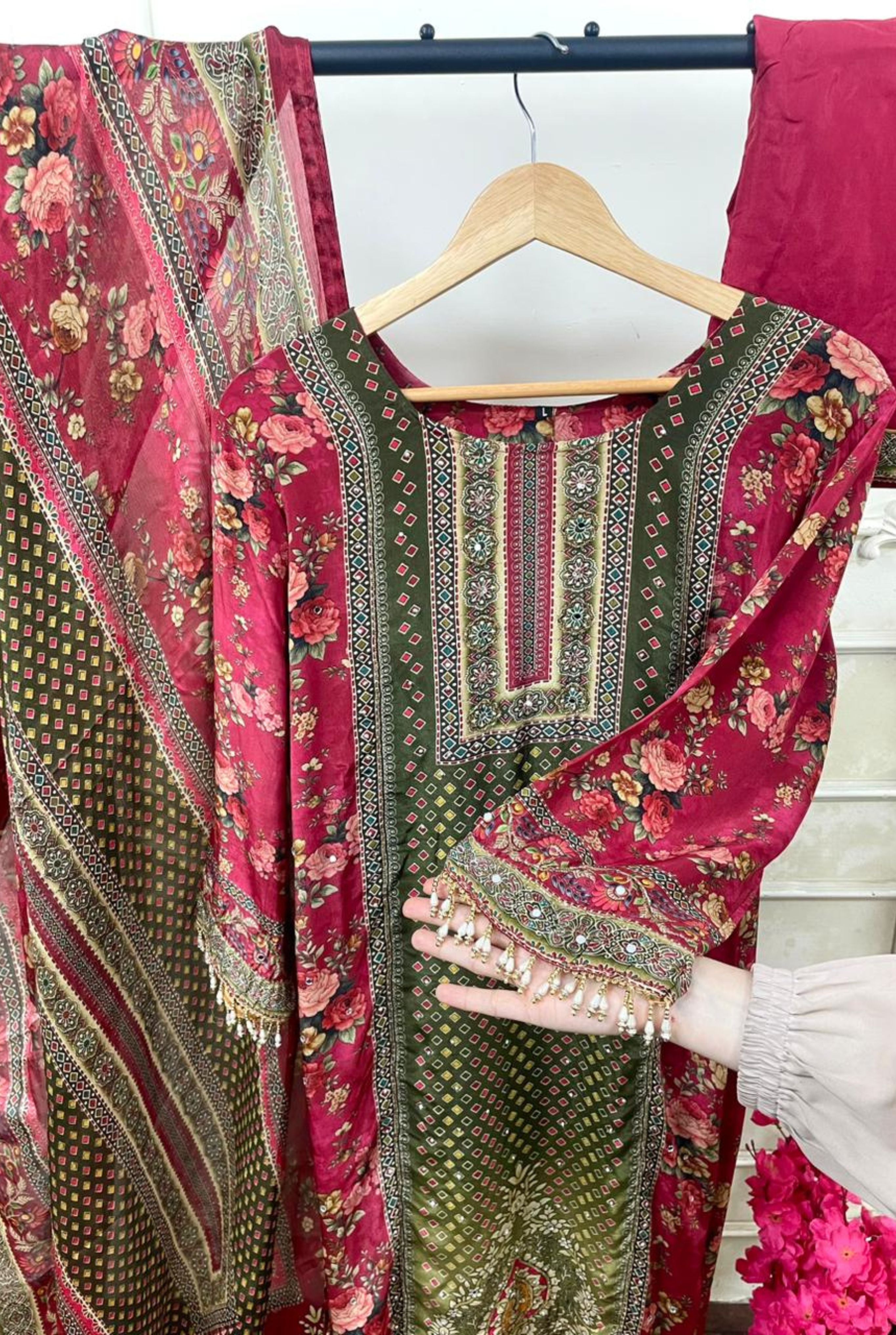 Premium Handwork crepe set | 1702