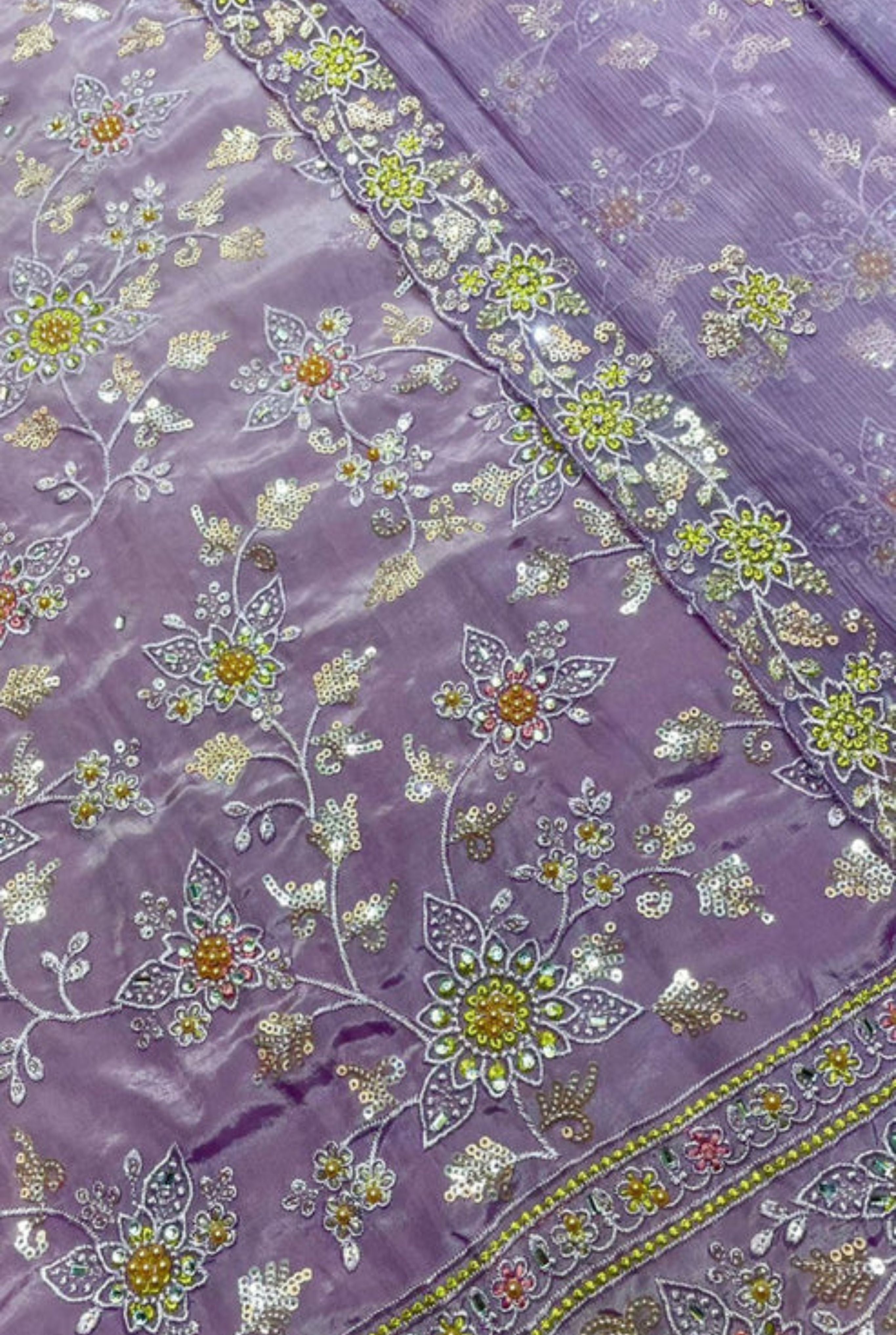 CREPE SILK HEAVY RESHAM EMBROIDERY HANDWORK COLLECTION