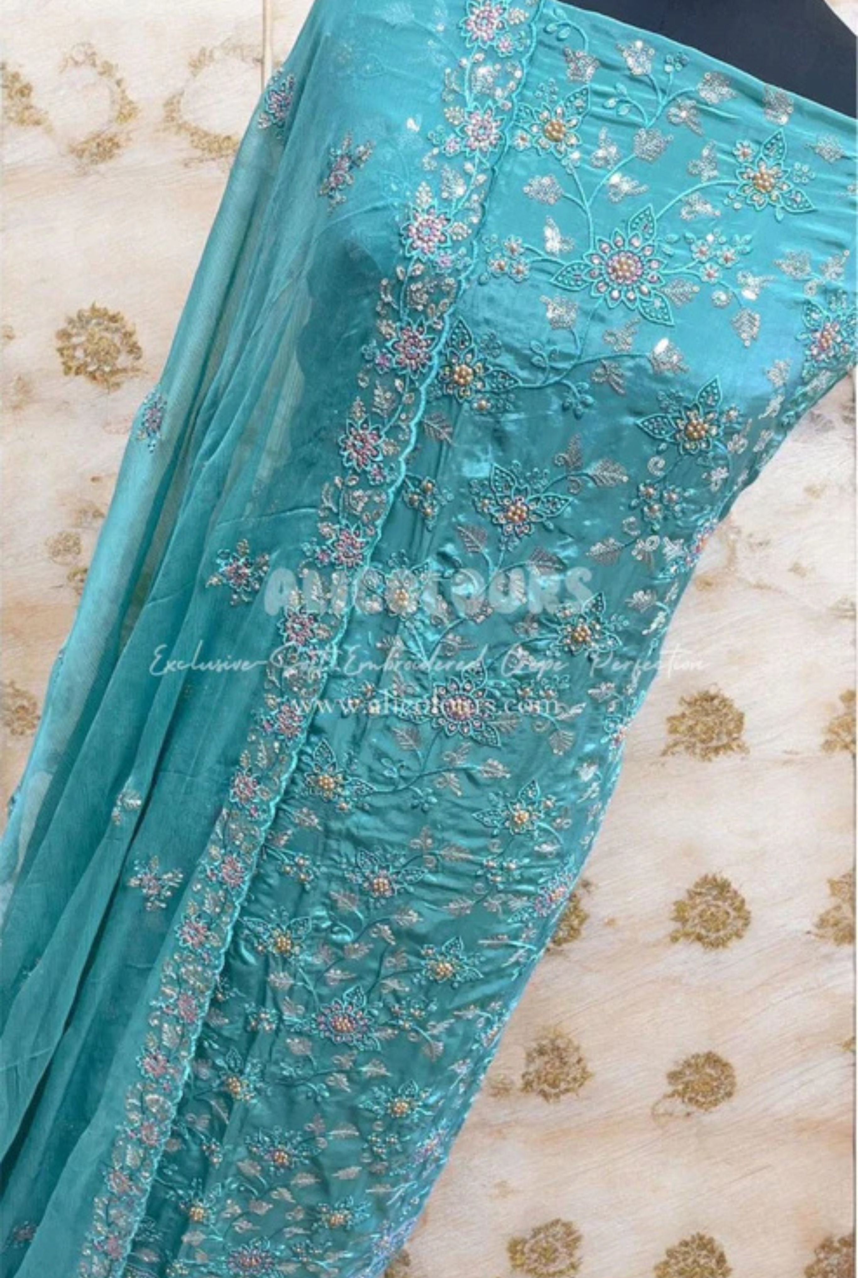 CREPE SILK HEAVY RESHAM EMBROIDERY HANDWORK COLLECTION
