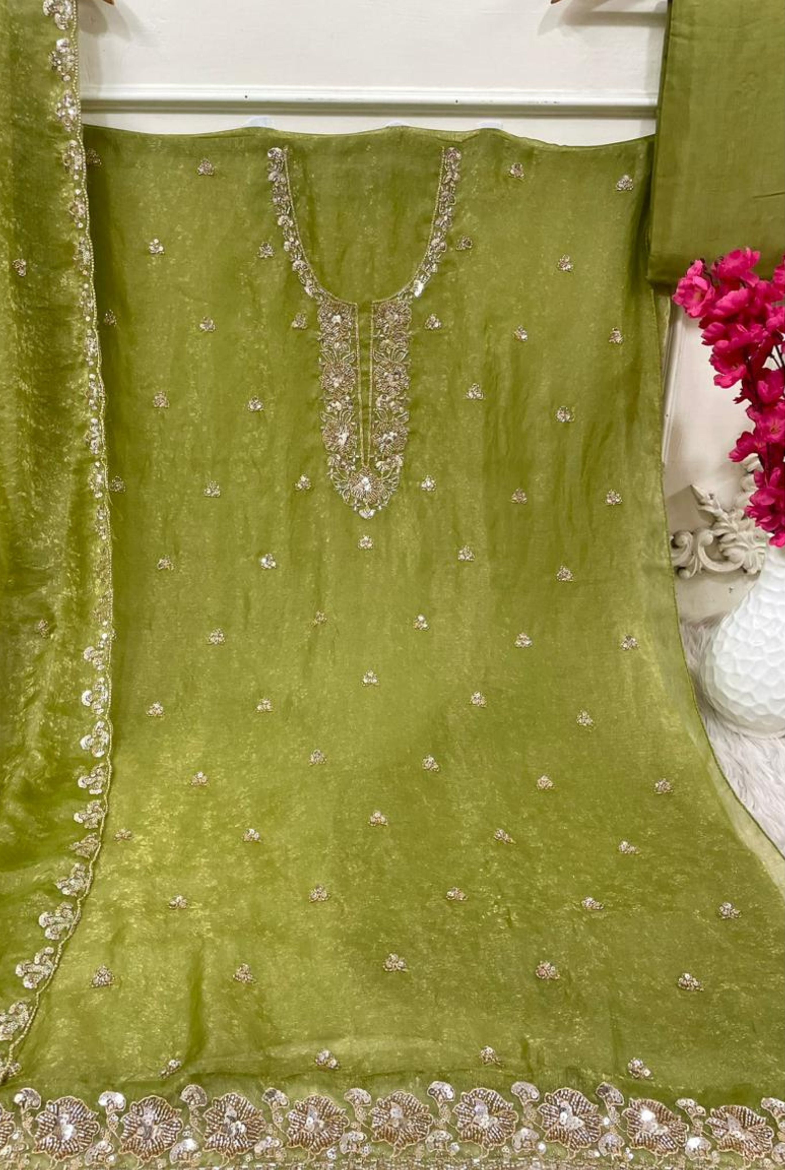 Elegant Shimmer Organza Designer Set | 04