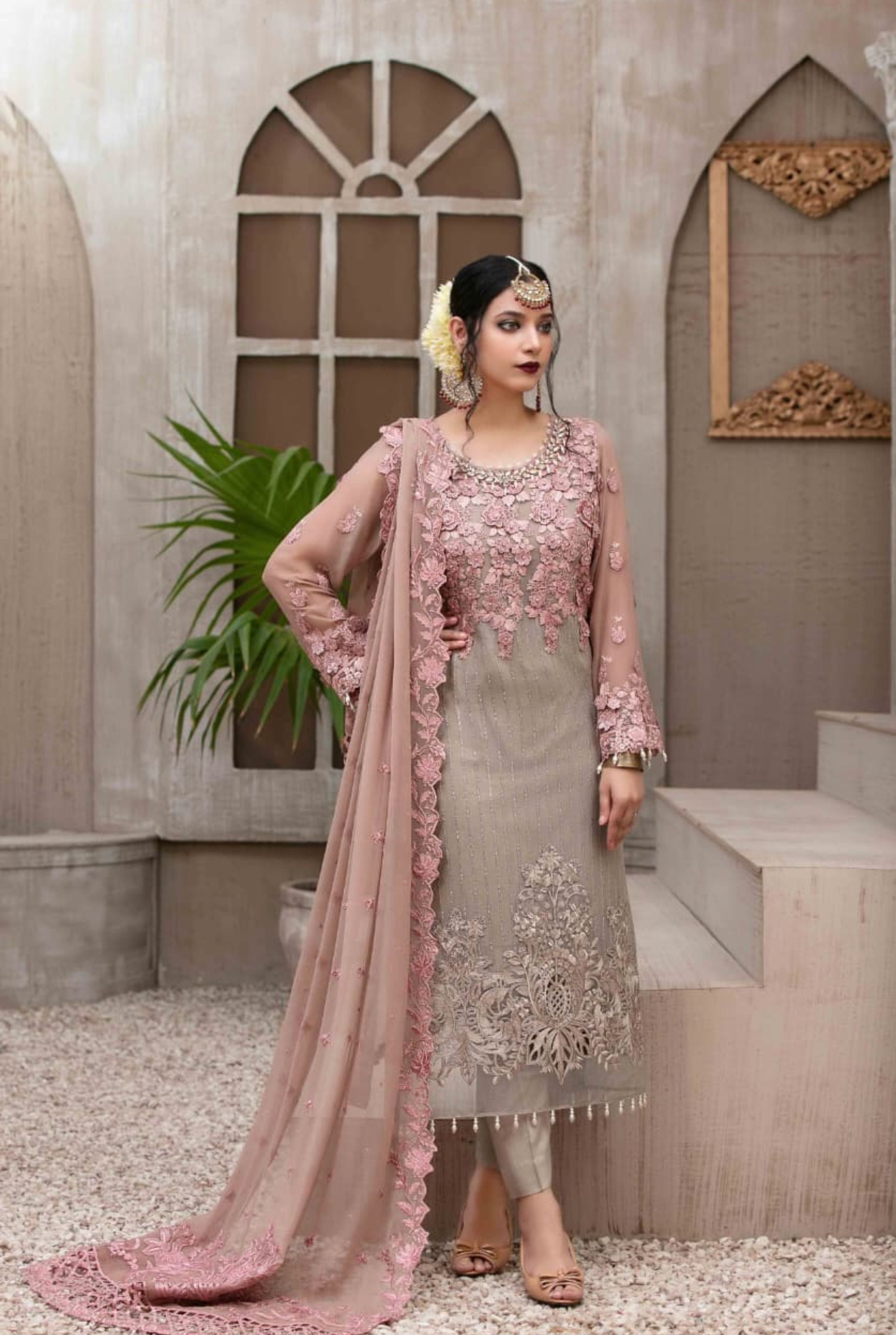 Tawakkal Premium Net Embroidered Set - 9109