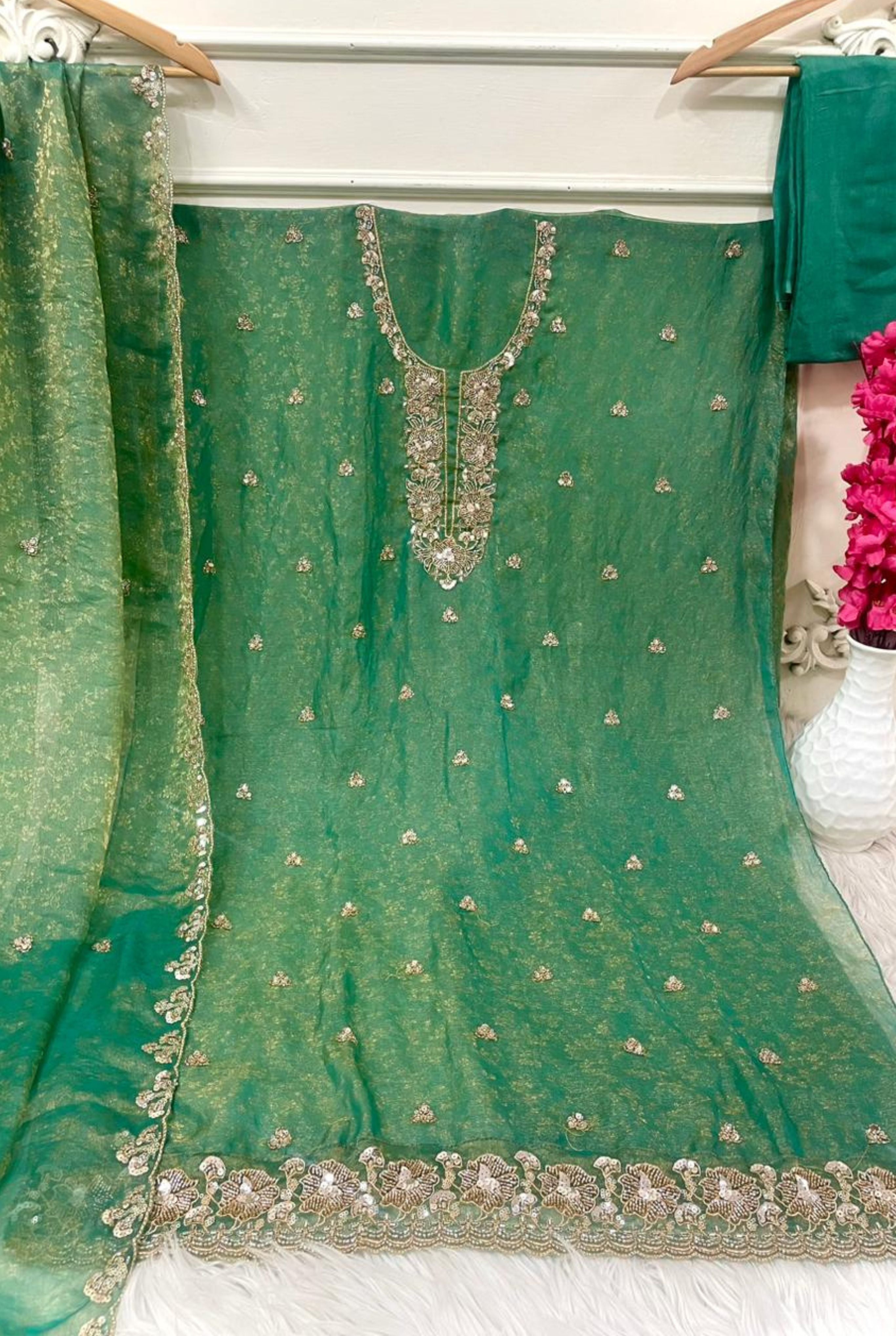 Elegant Shimmer Organza Designer Set | 01