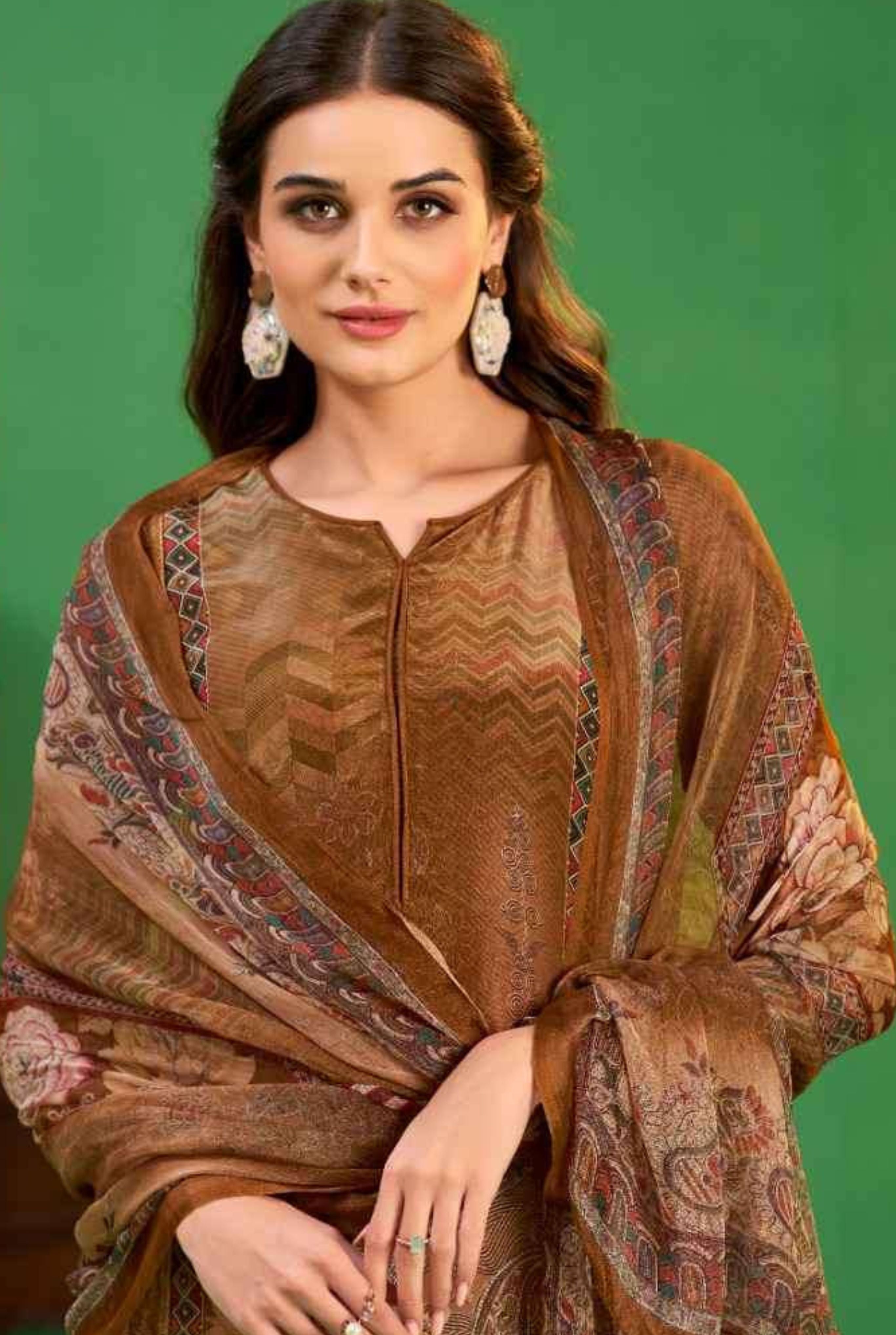 Gulrez Printed Crepe Silk Ensemble | 1003