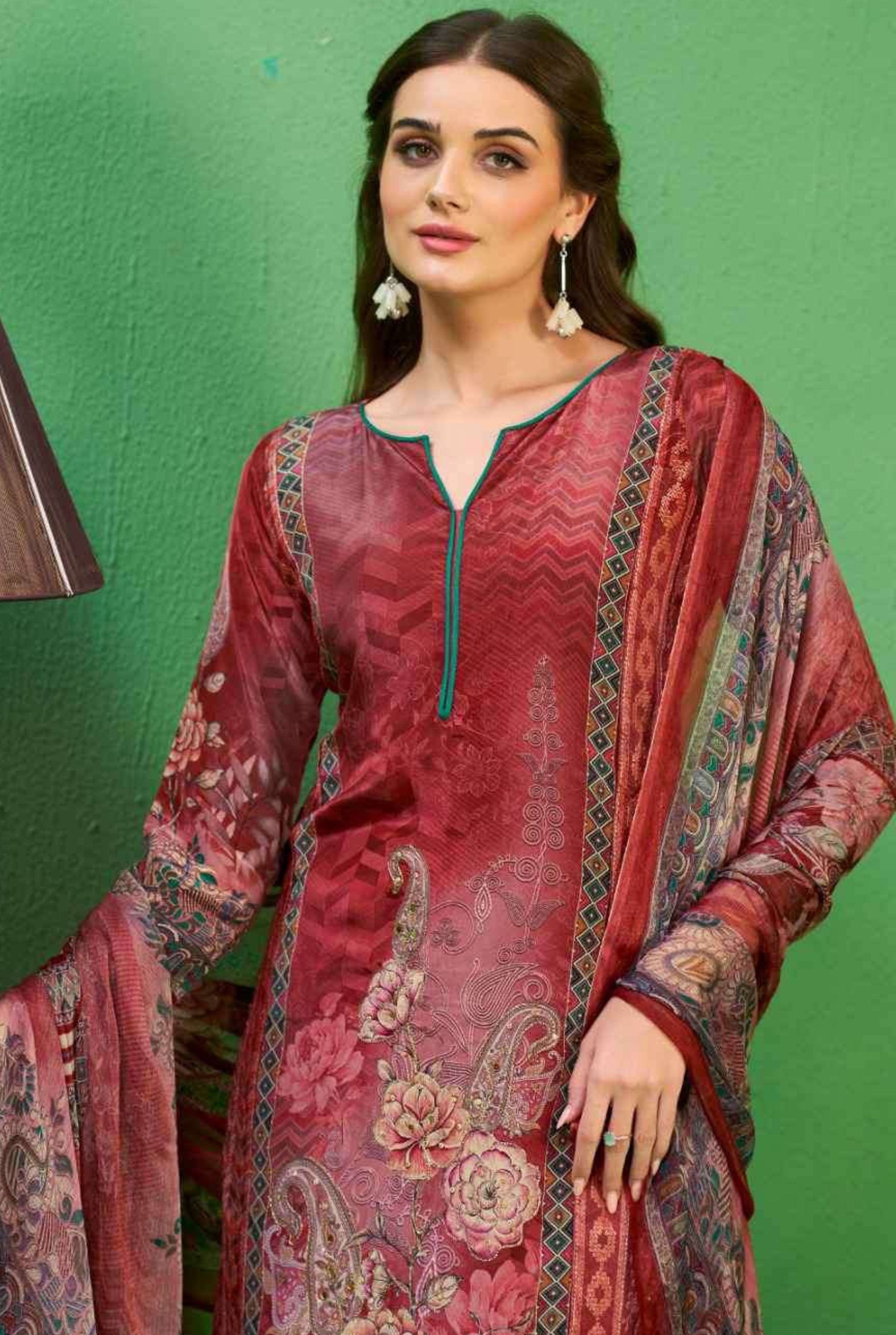 Gulrez Printed Crepe Silk Ensemble | 1004