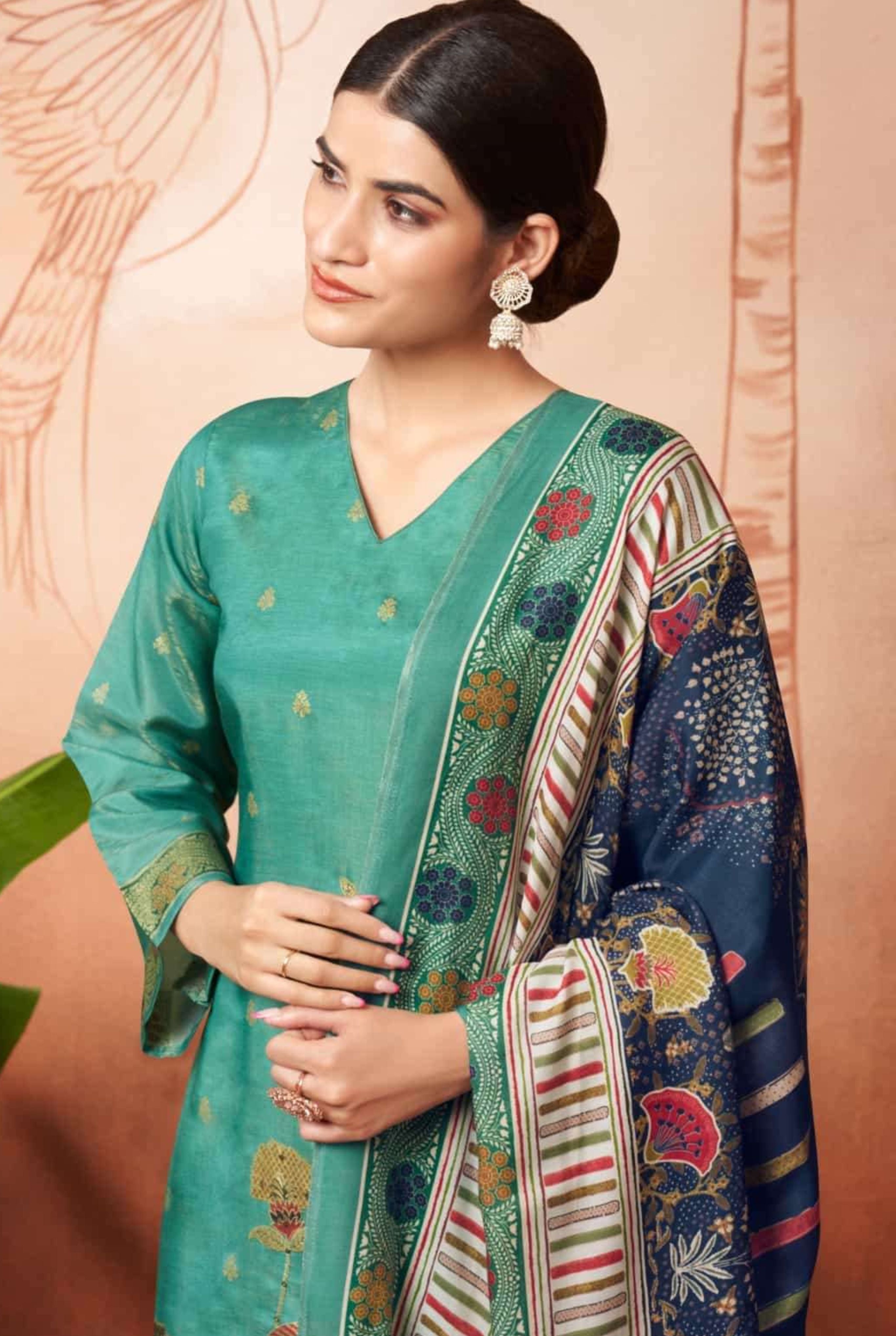 Gulrez Printed Crepe Silk Ensemble| 2503