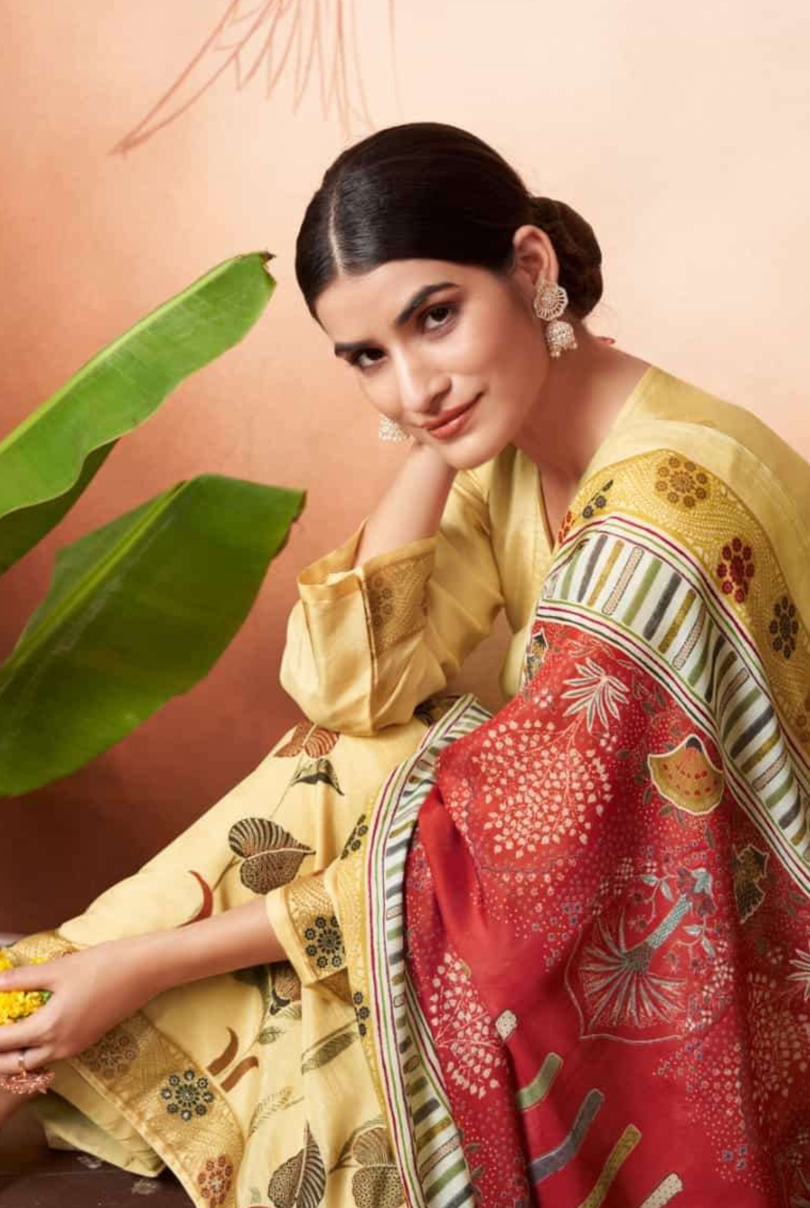 Gulrez Printed Crepe Silk Ensemble| 2502