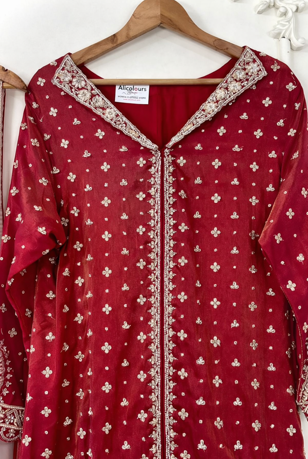 Zarqa Red Festive Collection | 3001