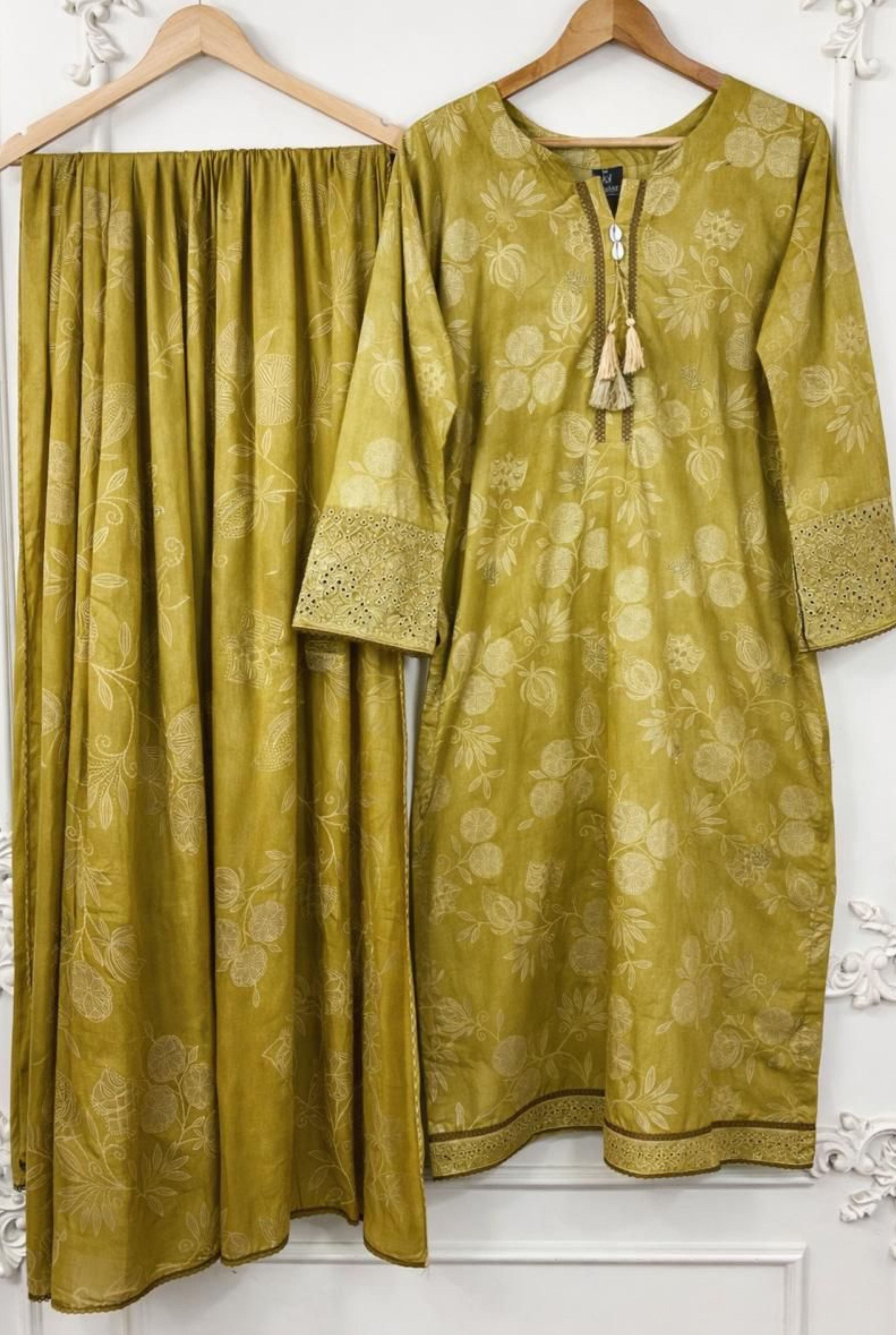 Mustard Bloom Cotton Lawn Set | 4001