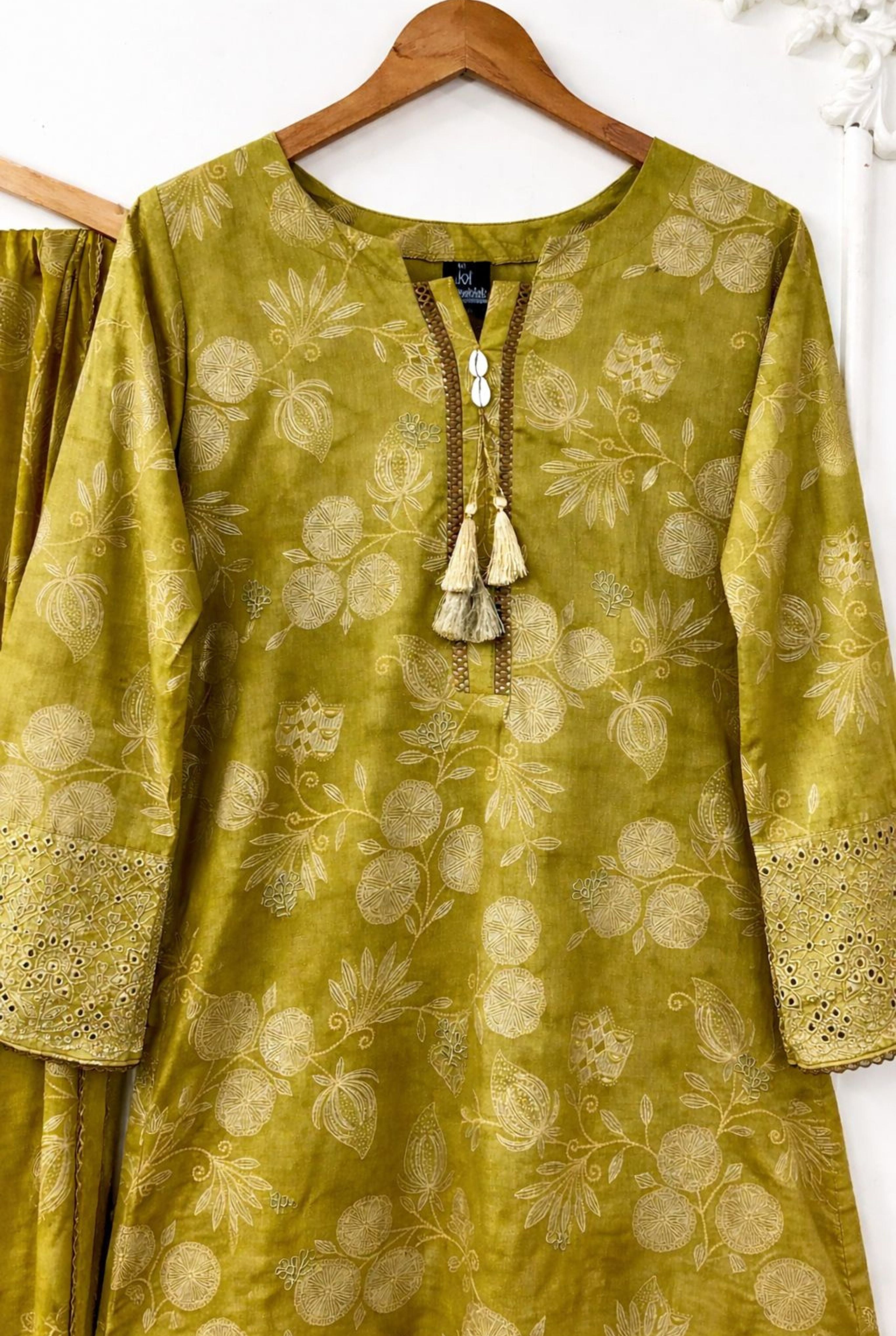 Mustard Bloom Cotton Lawn Set | 4001