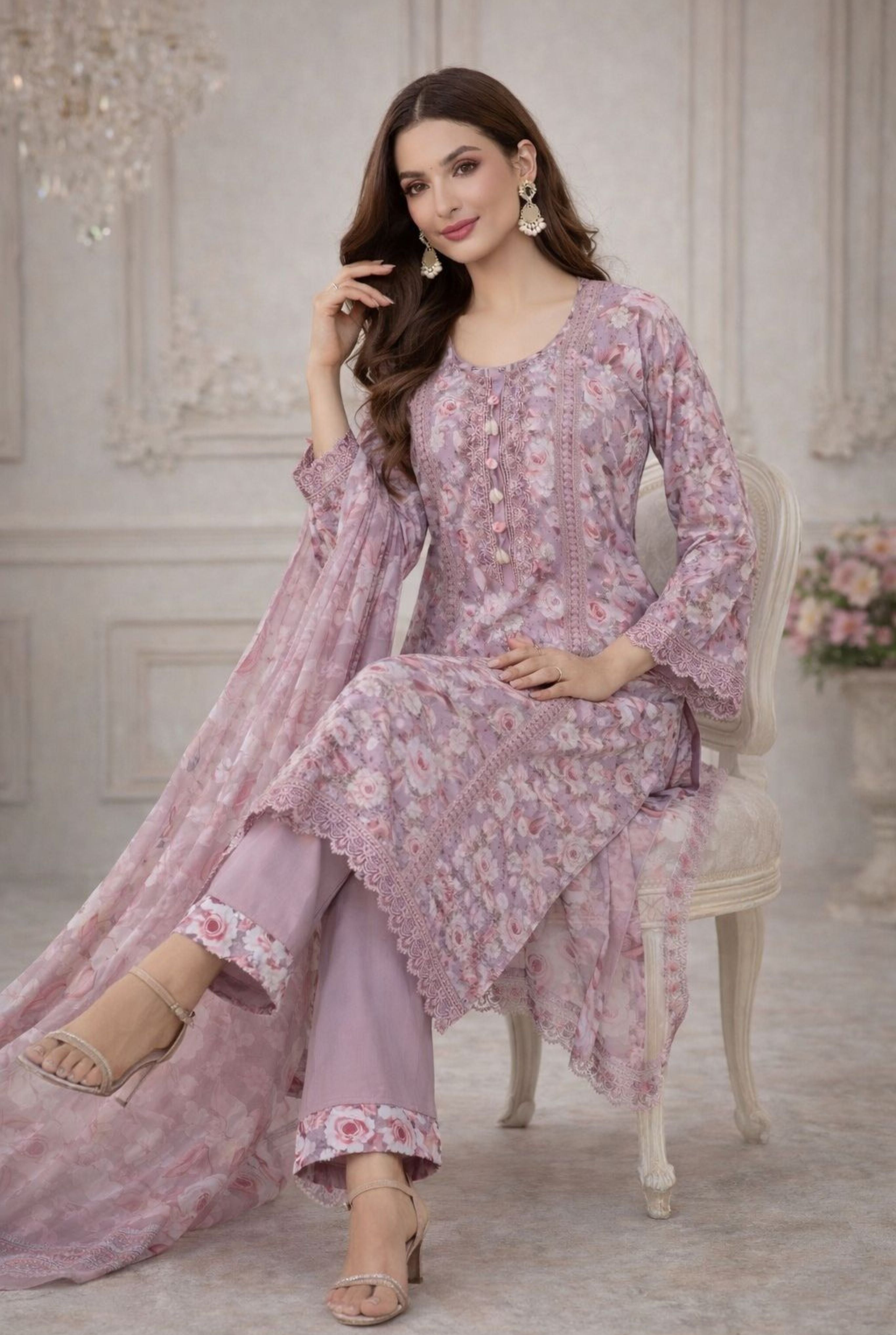 Floral Embroidered Cotton Collection | 1201