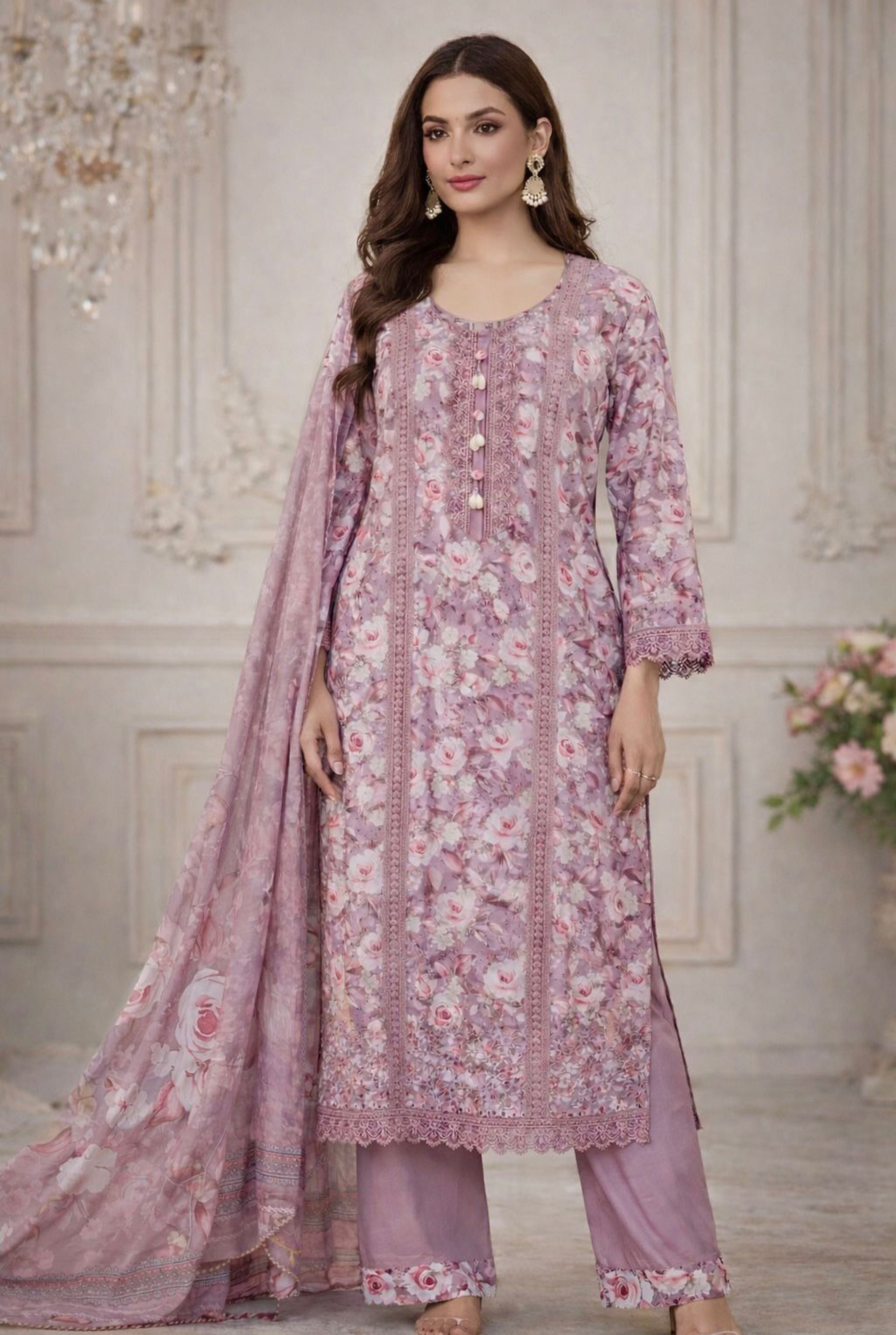 Floral Embroidered Cotton Collection | 1201