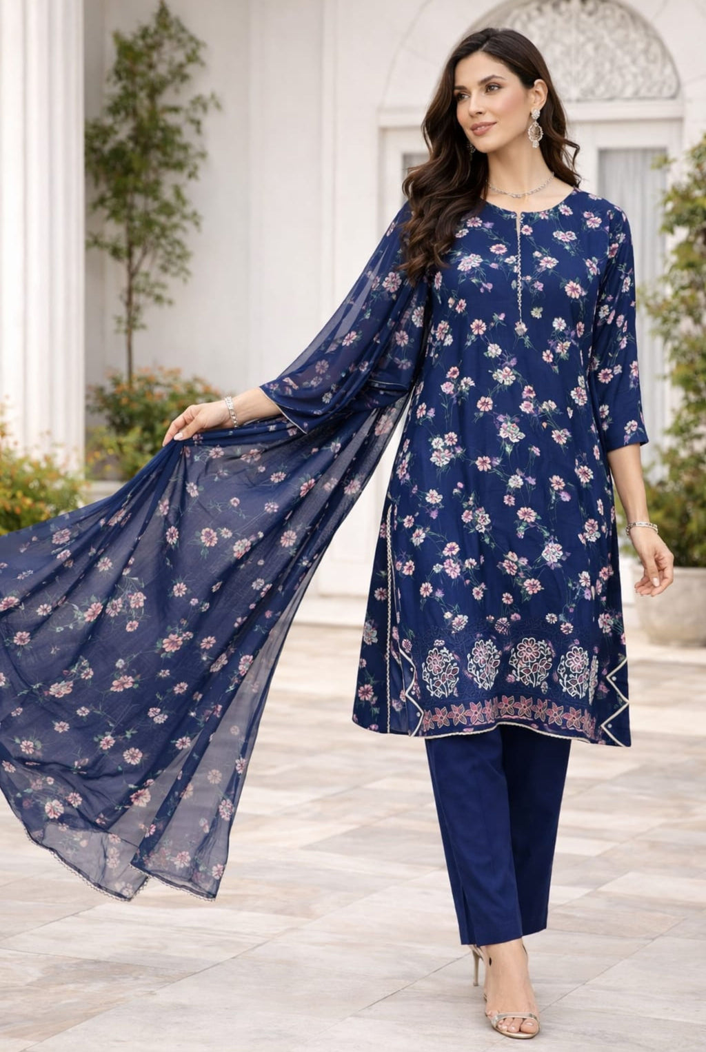 Noor-e-Luxury A-Line Kurta Set | 201-203