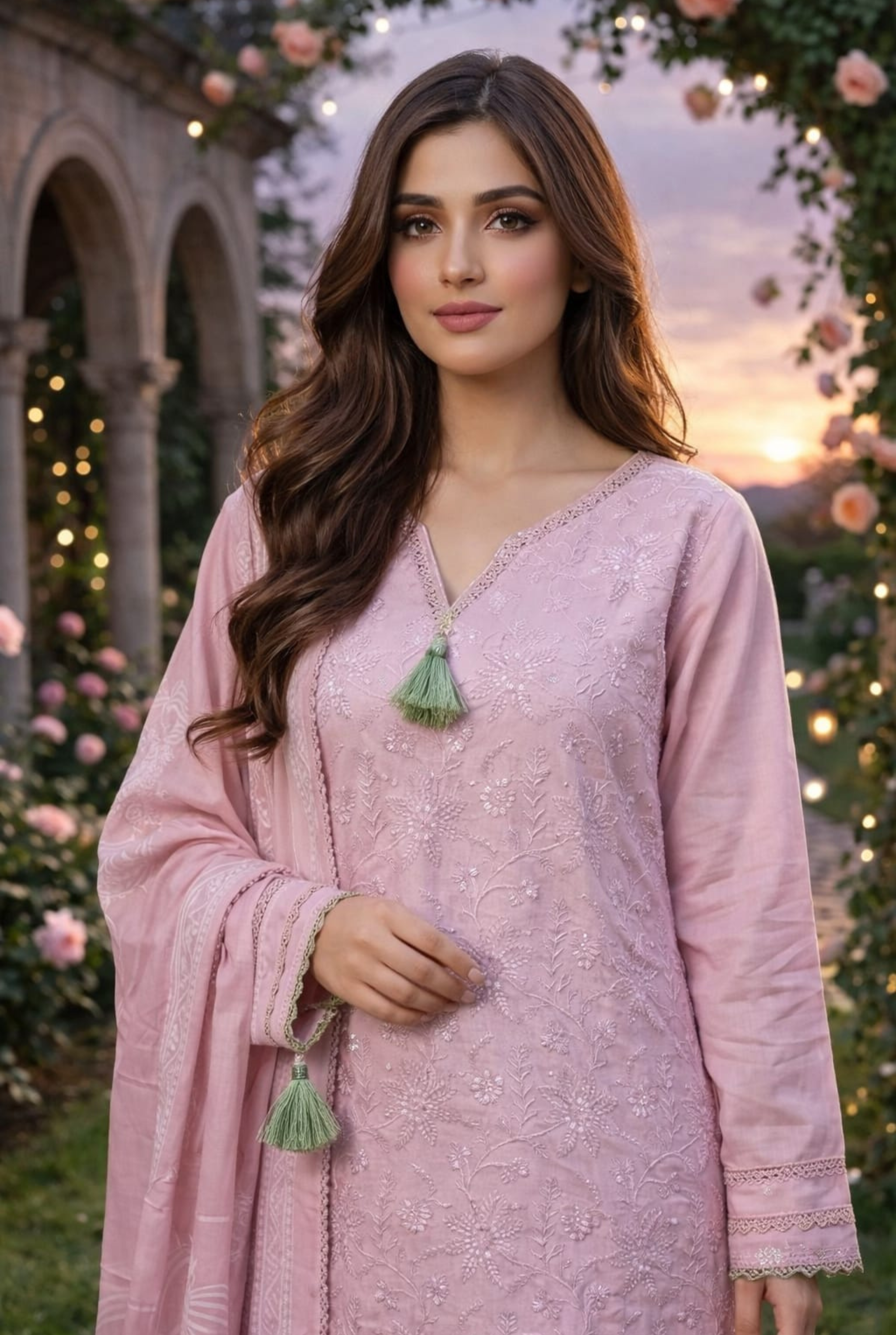 Fancy Embroidered Farshi Salwar Set | 601 - 603