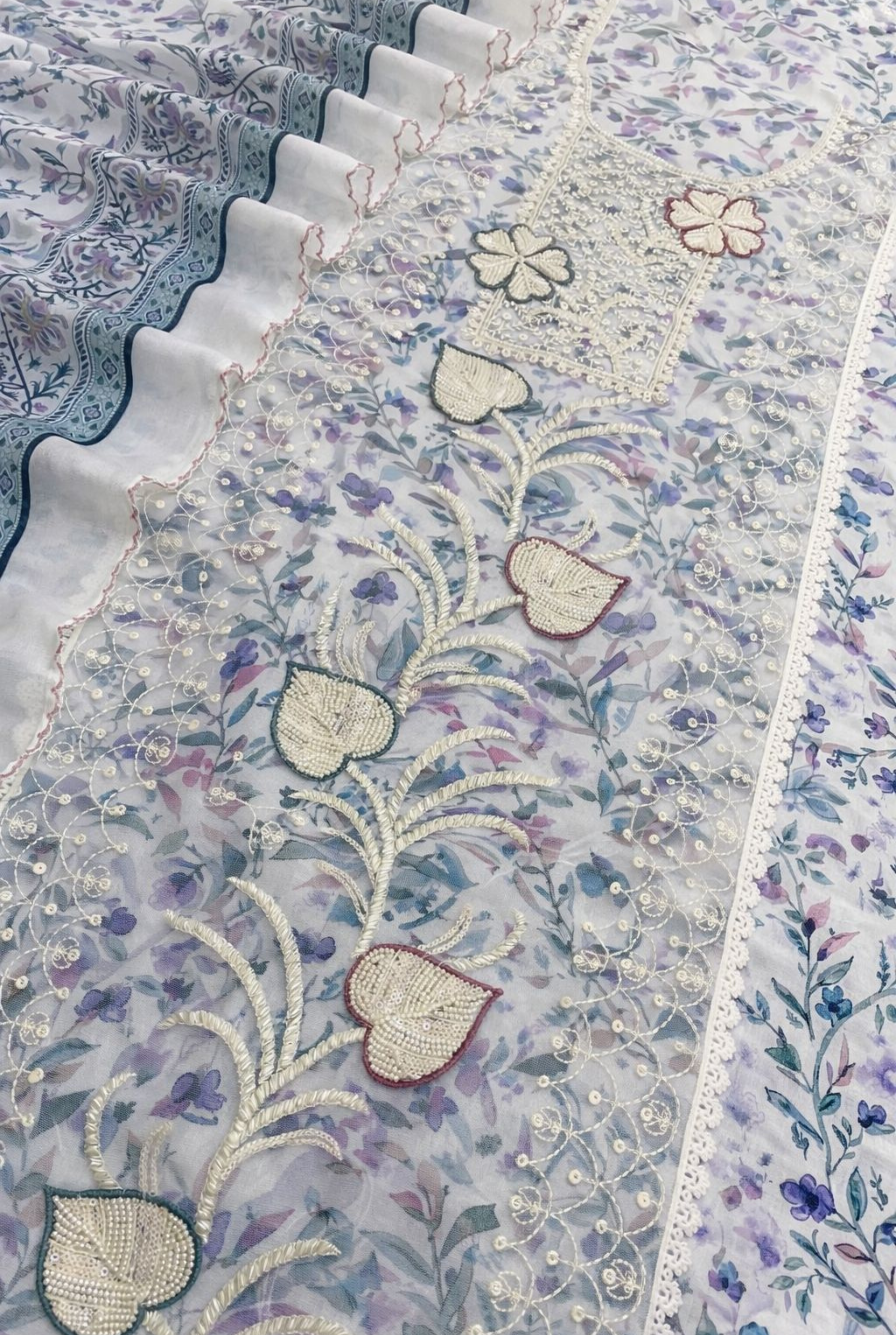 Pastel Bloom Cotton Suit Set | 666 - 669