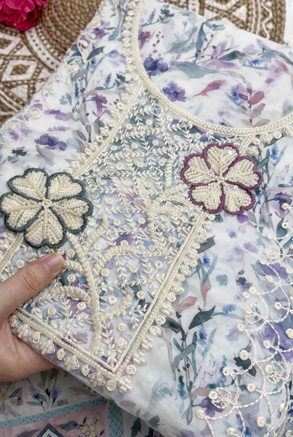 Pastel Bloom Cotton Suit Set | 666 - 669