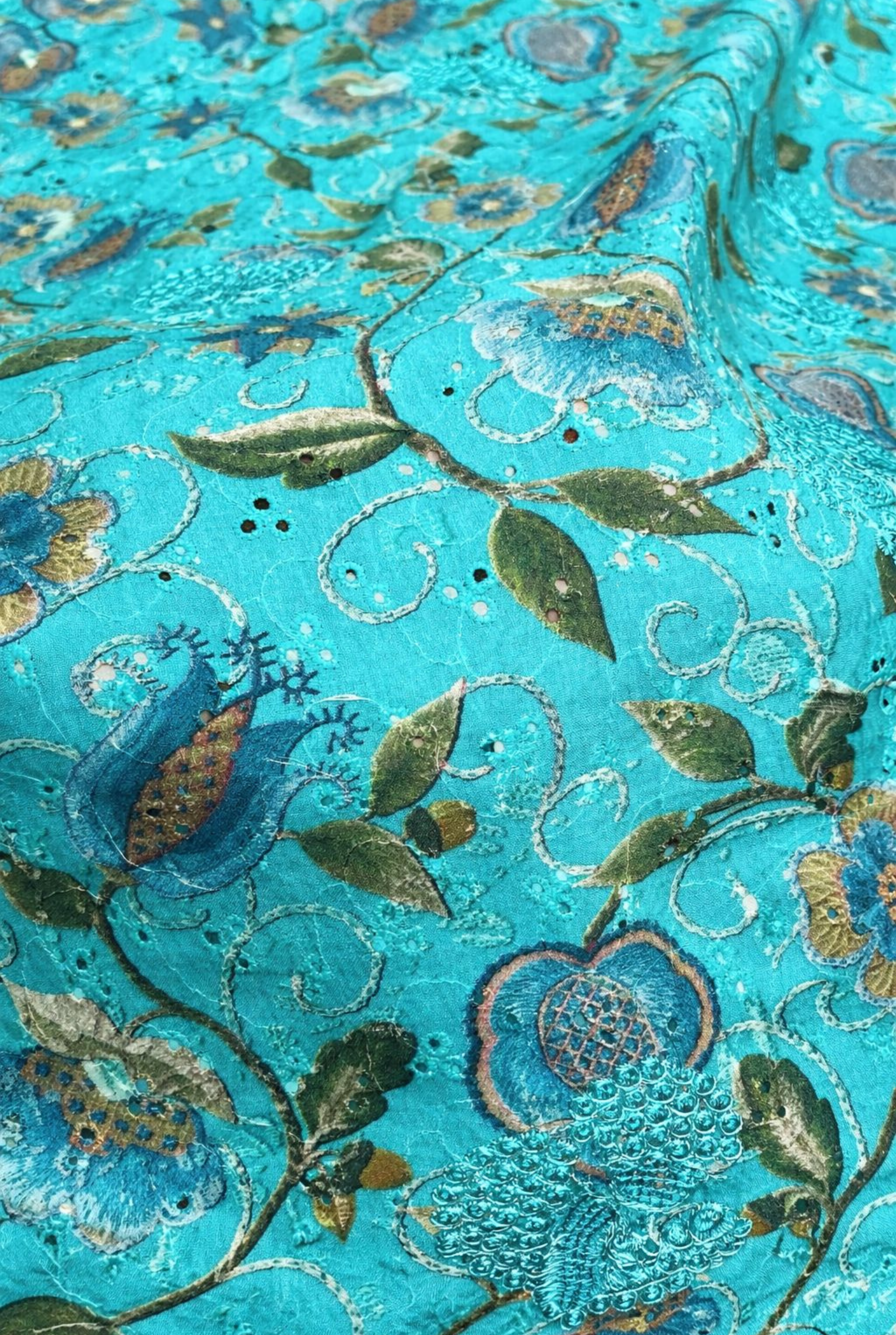 Aqua Flora Chikankari Premium Set | 555