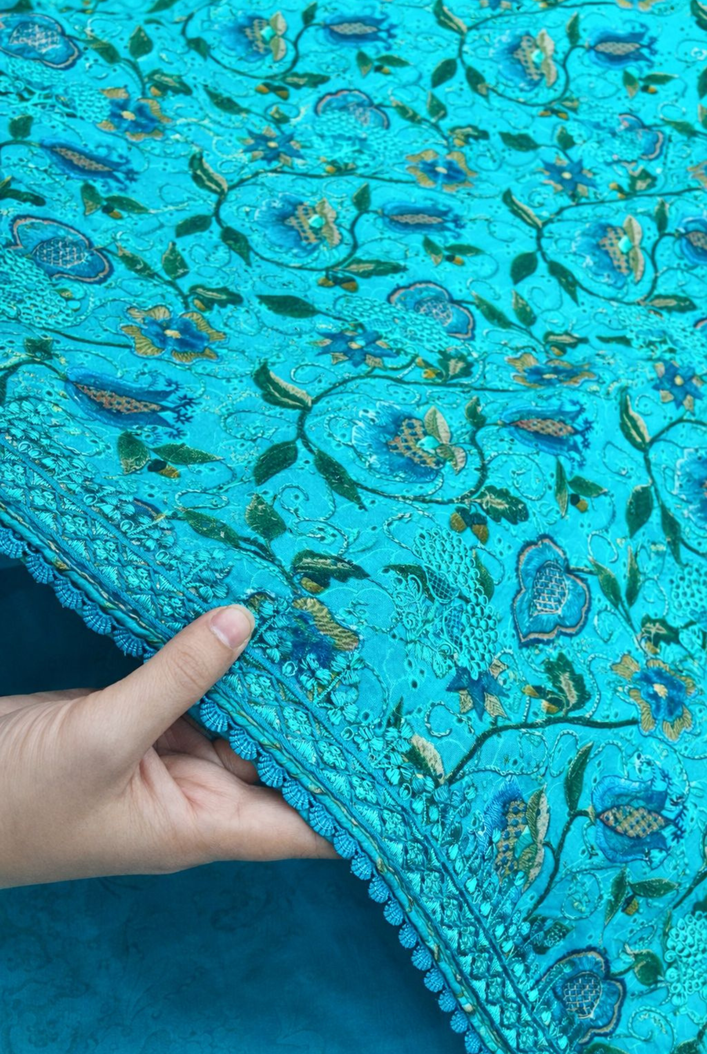 Aqua Flora Chikankari Premium Set | 555