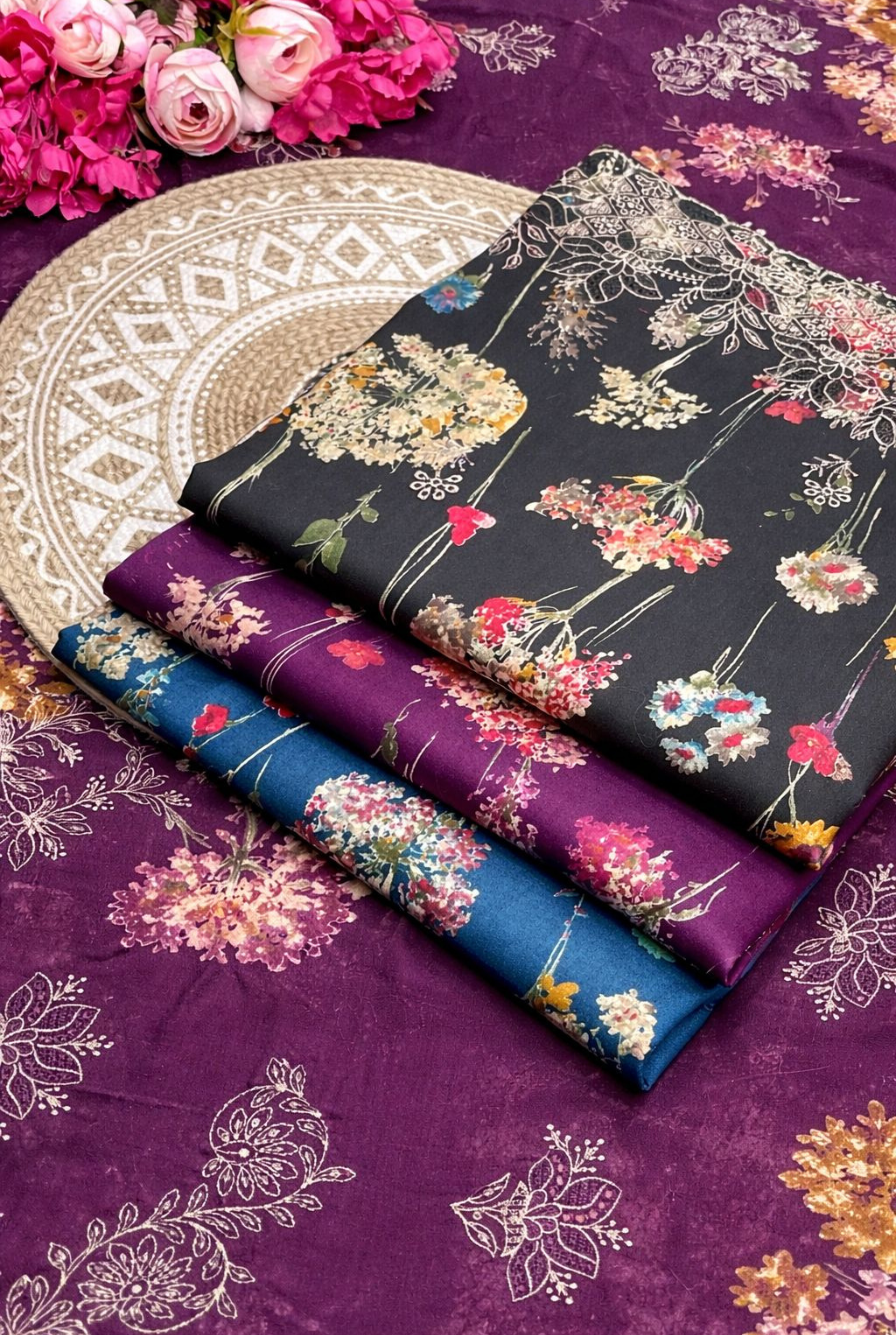 Designer Floral Embroidered Cotton Suit | 901 - 903