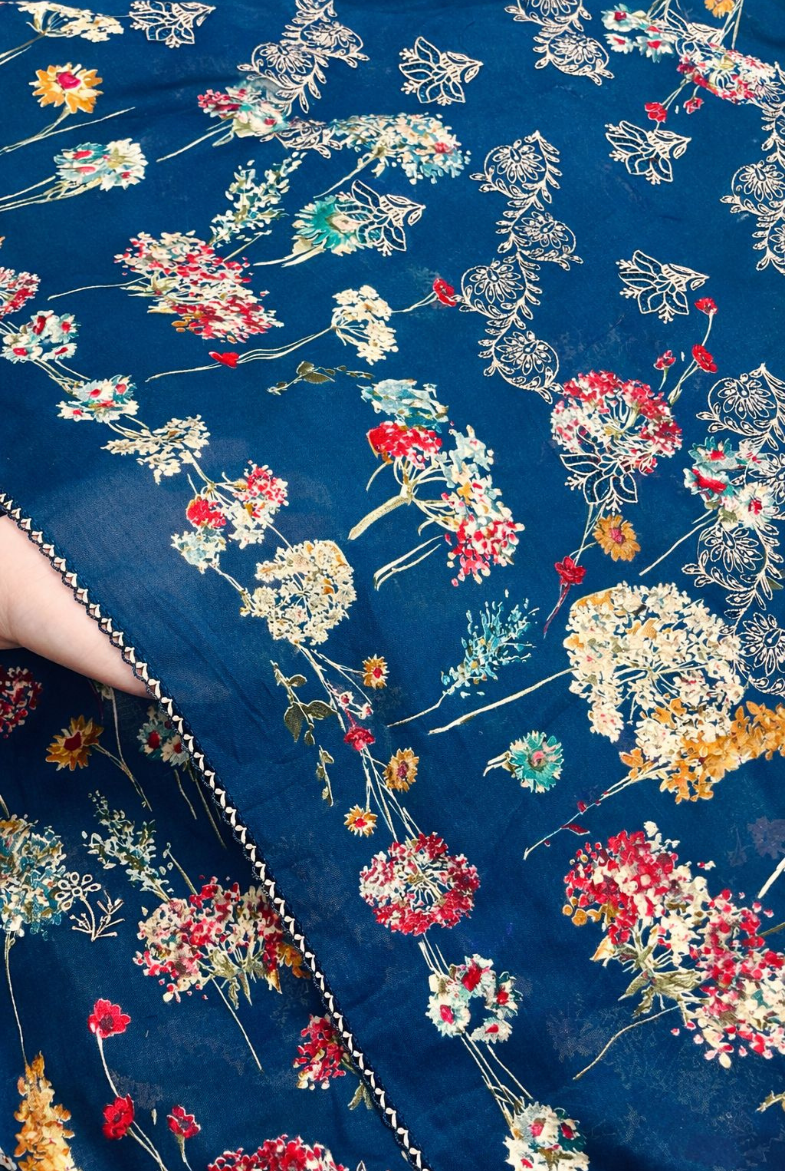 Designer Floral Embroidered Cotton Suit | 901 - 903