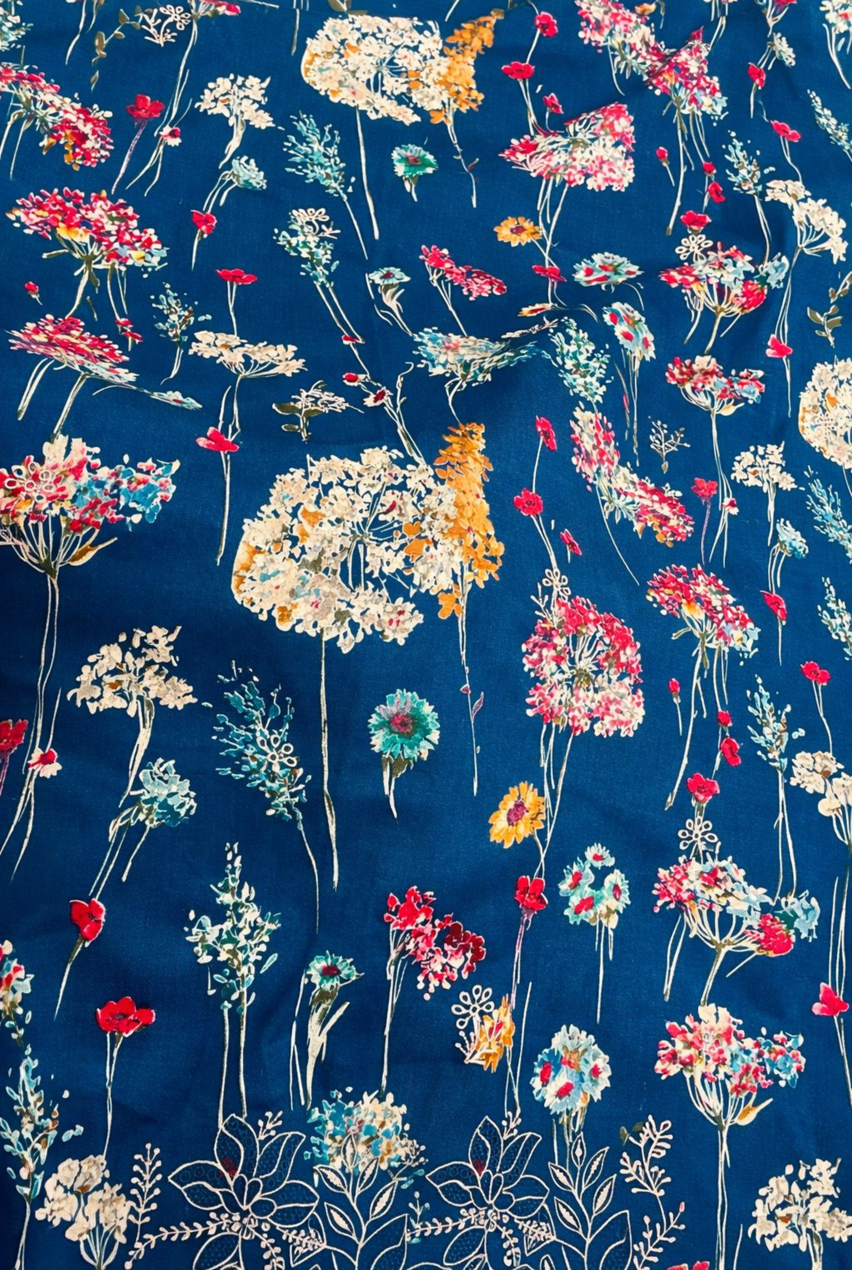 Designer Floral Embroidered Cotton Suit | 901 - 903