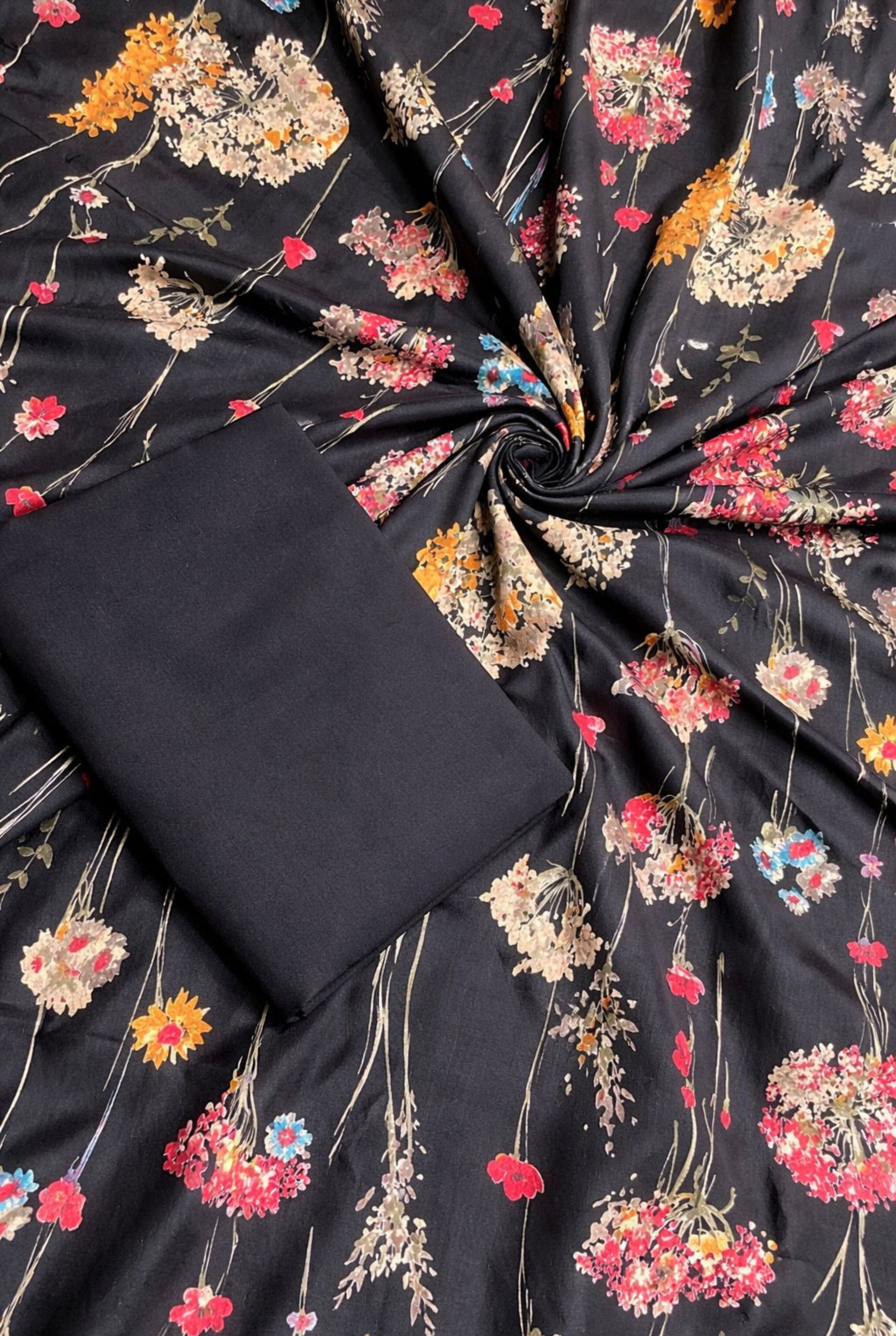 Designer Floral Embroidered Cotton Suit | 901 - 903