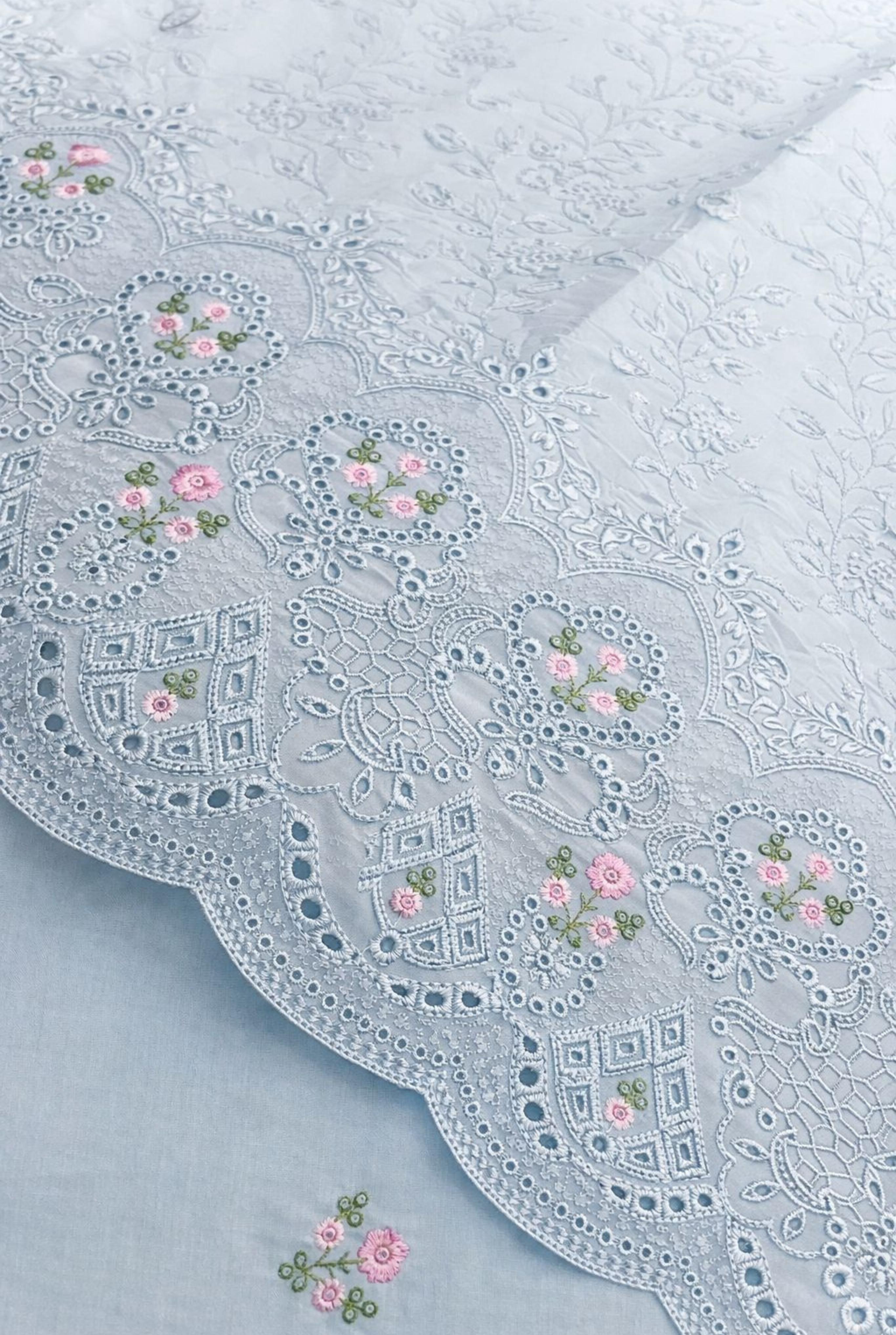 Antique Floral Embroidered Cotton Suit