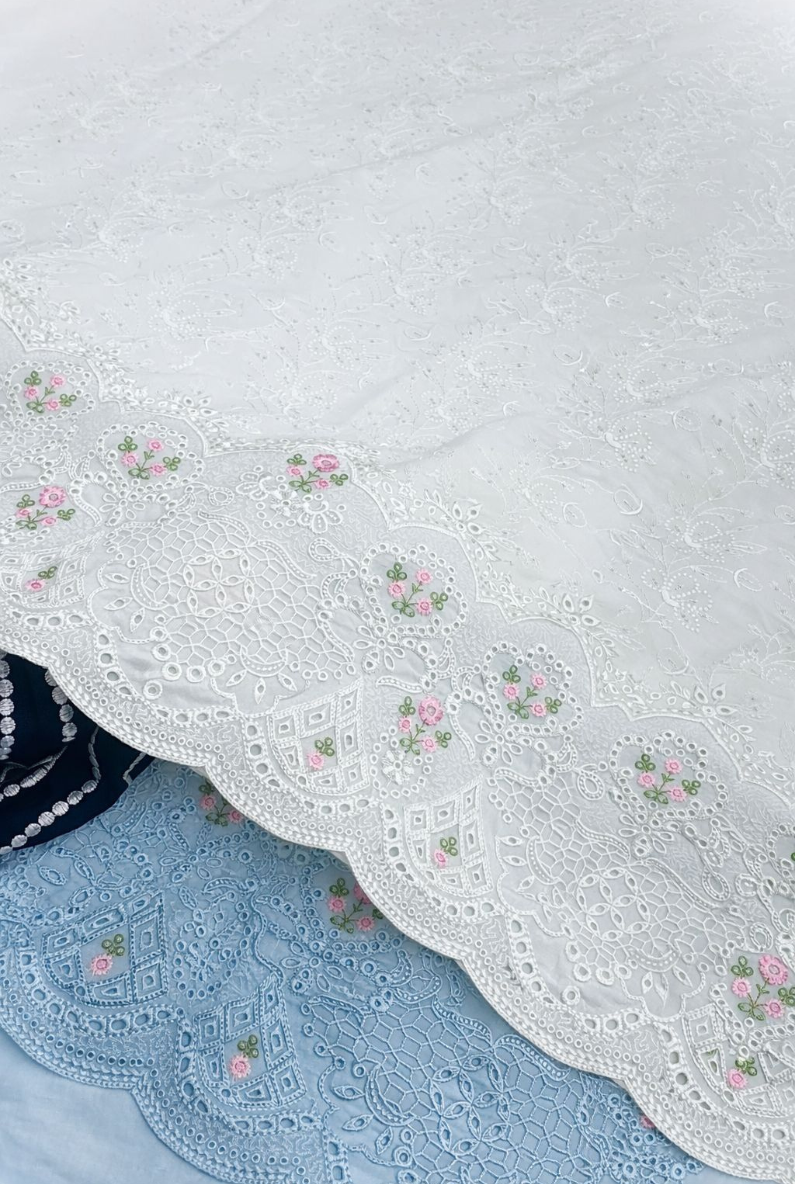 Antique Floral Embroidered Cotton Suit