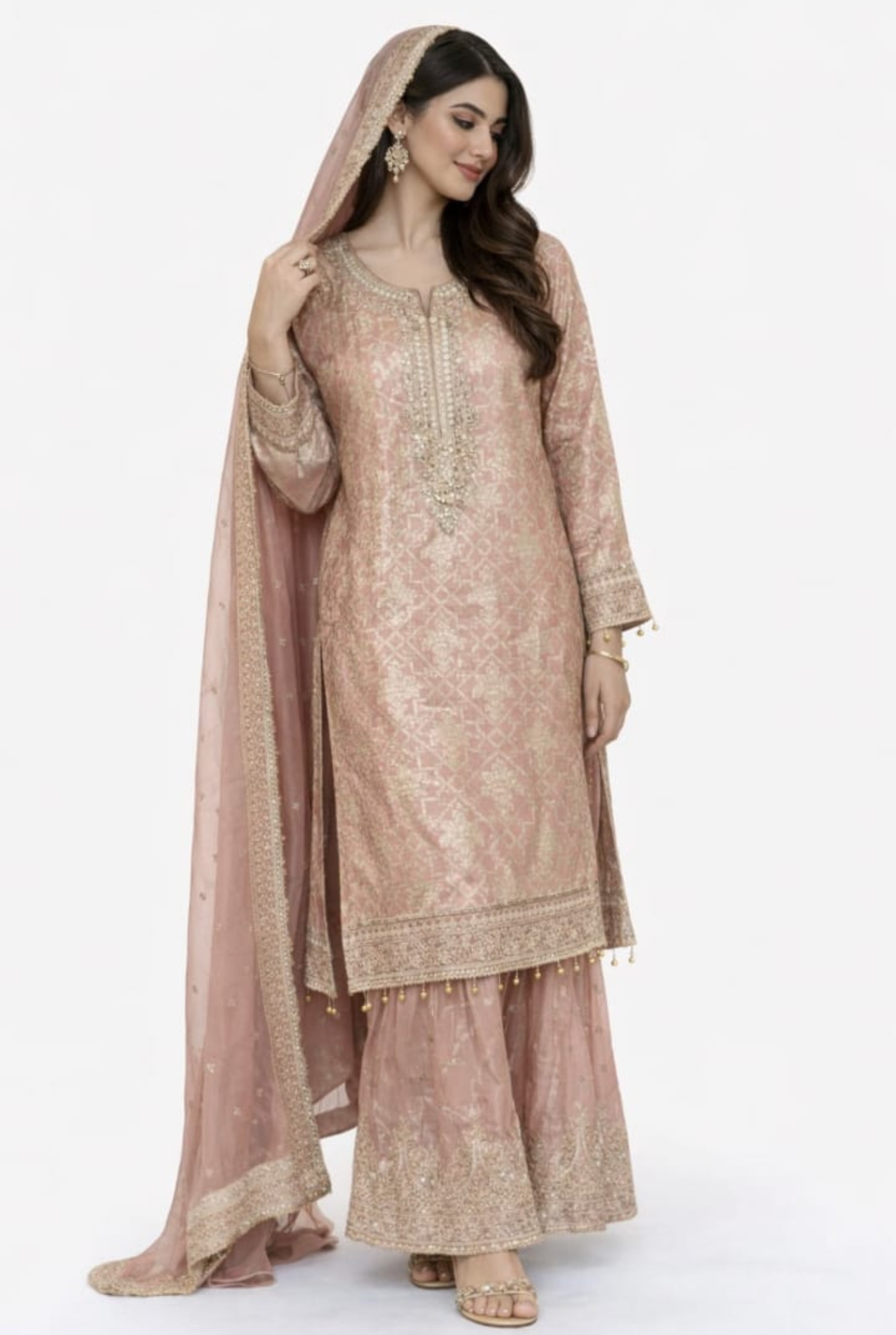 Fancy Banarasi Zari Silk Gharara Set