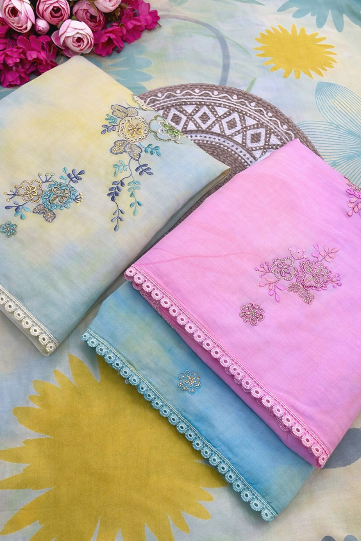 Luxe Floral Embroidered Cotton Set | 6301-6303