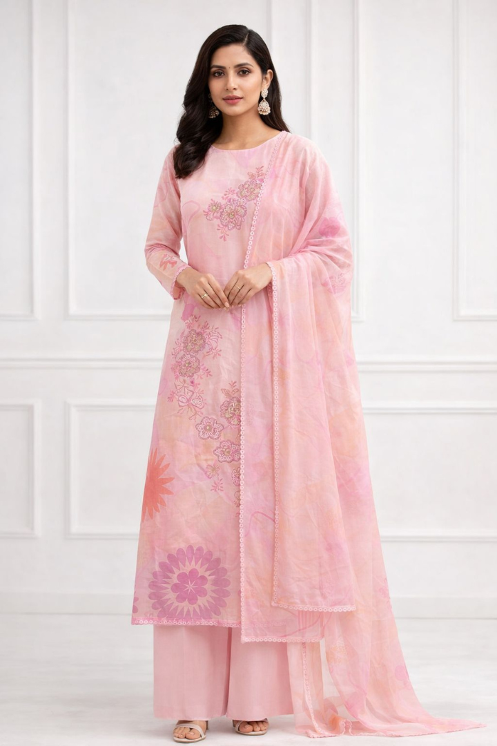 Luxe Floral Embroidered Cotton Set | 6301-6303