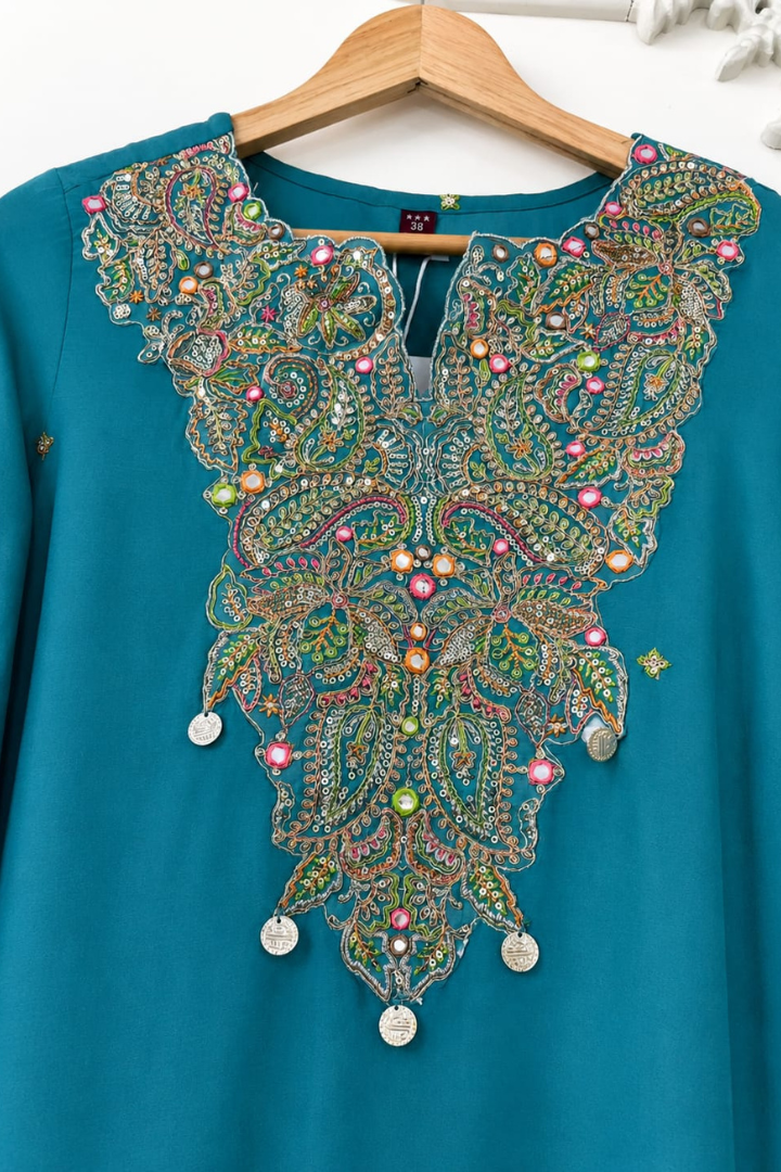 Luxury Heavy Embroidered Soft Chinon Suit | 2012