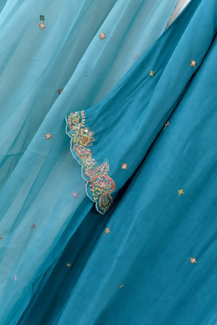 Luxury Heavy Embroidered Soft Chinon Suit | 2012