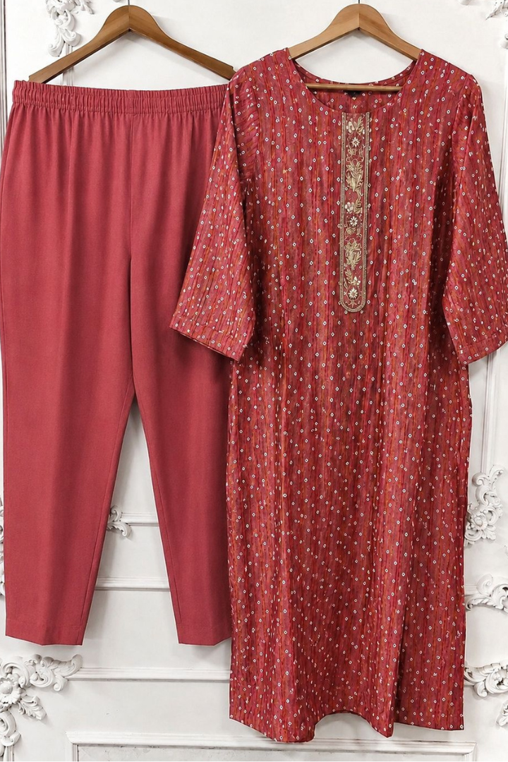 Elegant Pure Muslin Embroidered Set | 801