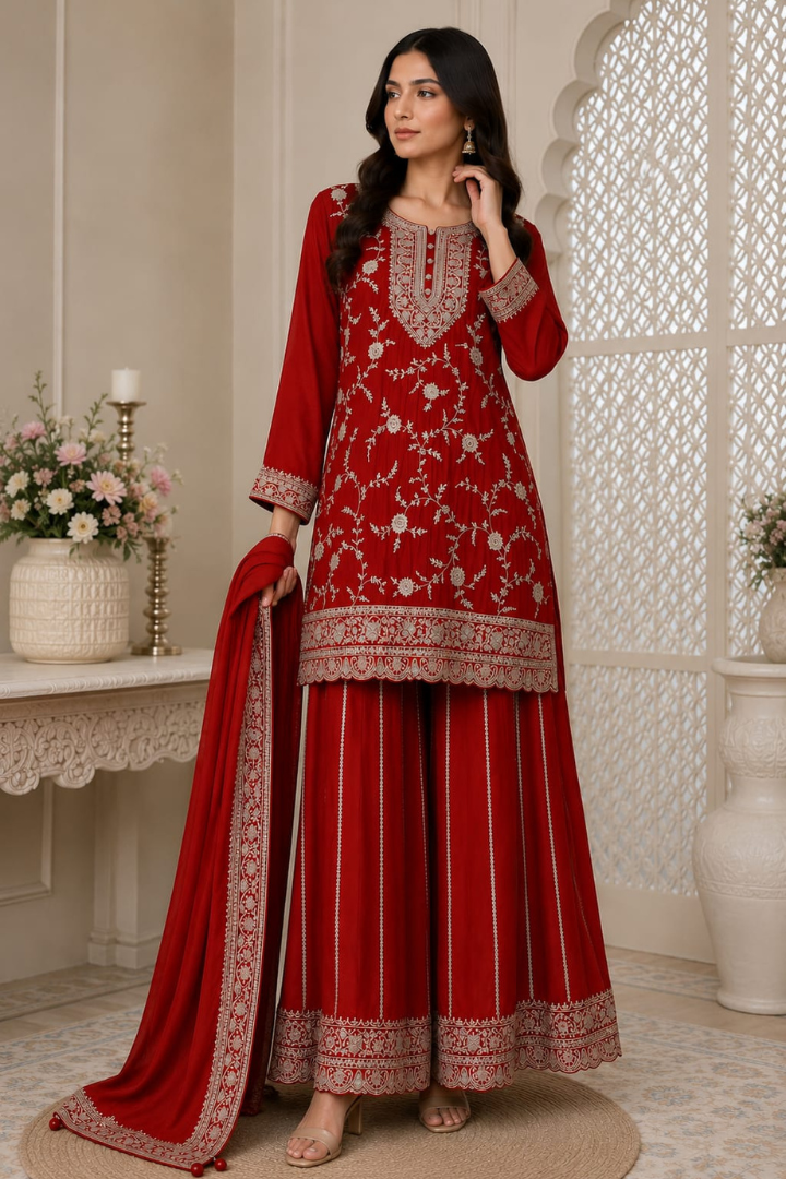 Designer Bridal Collection - Handcrafted Festive sharara Set | 7101