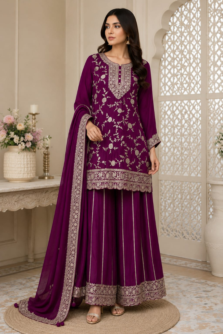 Designer Bridal Collection - Handcrafted Festive sharara Set | 7102